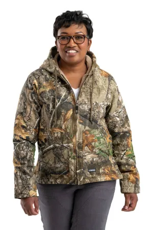 Berne Realtree Edge 100% Cotton Ladies Hooded Coat Sherpa UV Protective Coating Berne Realtree Edge 100% Cotton Ladies Hooded Coat Sherpa Festival Outfit Professional Wear Classic Five Pocket