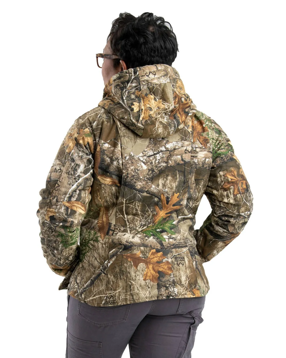 Always Needed Fast Match Berne Realtree Edge 100% Cotton Ladies Hooded Coat Sherpa