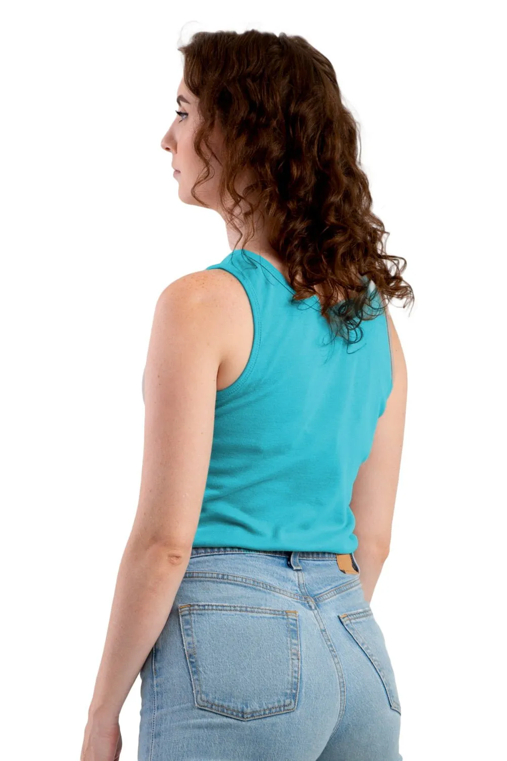 Dressy look Berne Scuba Blue Cotton Blend Womens Performance Tank S/L