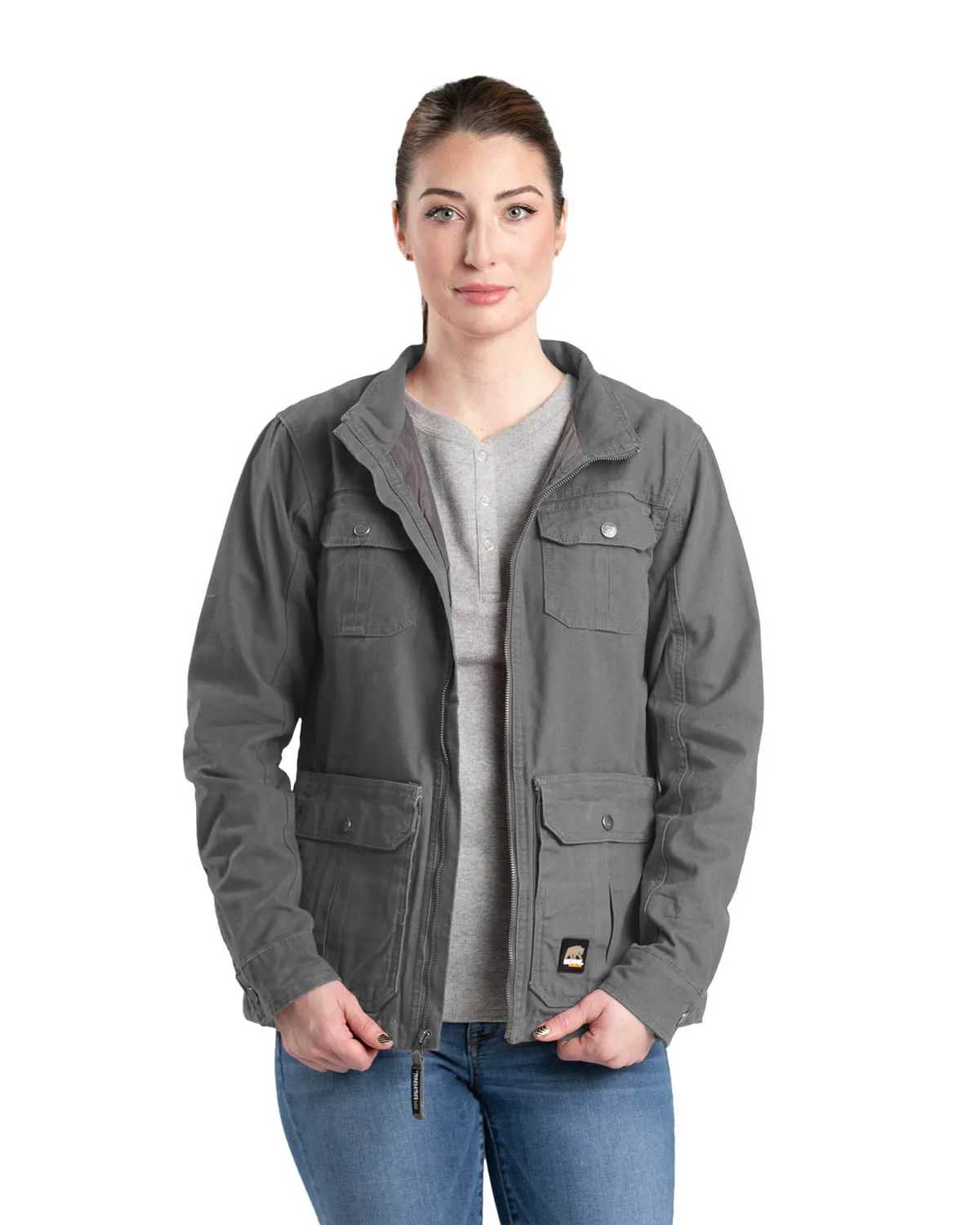 Smooth Minimalist Berne Titanium 100% Cotton Ladies Sierra One One Jacket