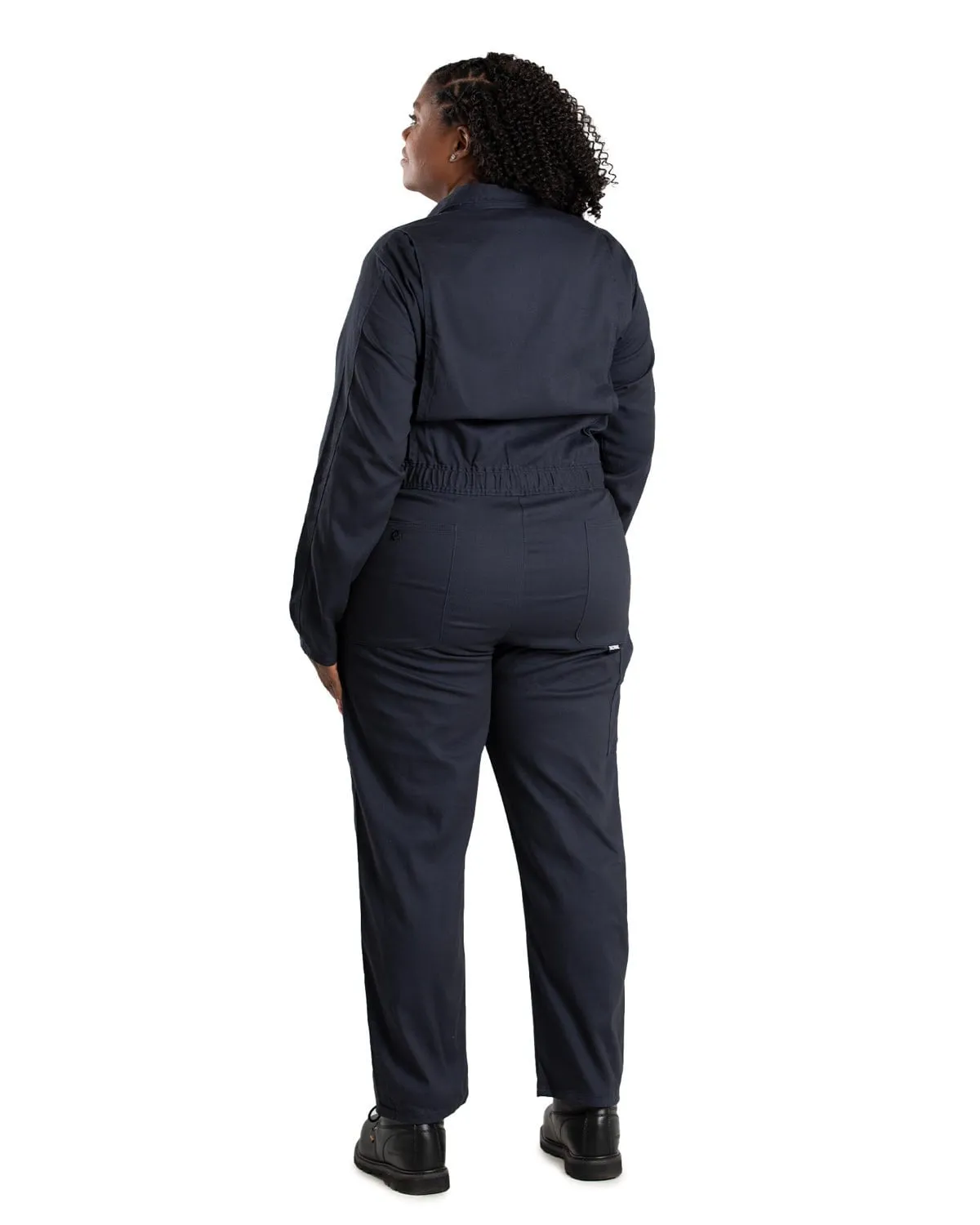 Berne Womens Highland Flex Unlined Navy Cotton Blend Work Coverall Travel Outfit Casual Stretch Premium Outdoor Enthusiast