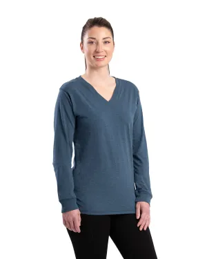 Berne Womens Performance V-Neck Midnight Rain Cotton Blend L/S T-Shirt Chic Energy Berne Womens Performance V-Neck Midnight Rain Cotton Blend L/S T-Shirt Weekend Getaway Outdoor Adventure Picnic Style