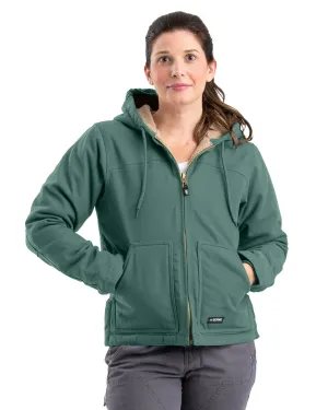 Berne Womens Sherpa-Lined Softstone Duck Eucalyptus 100% Cotton Hoodie Relaxed Silhouette Berne Womens Sherpa-Lined Softstone Duck Eucalyptus 100% Cotton Hoodie Flawless Look