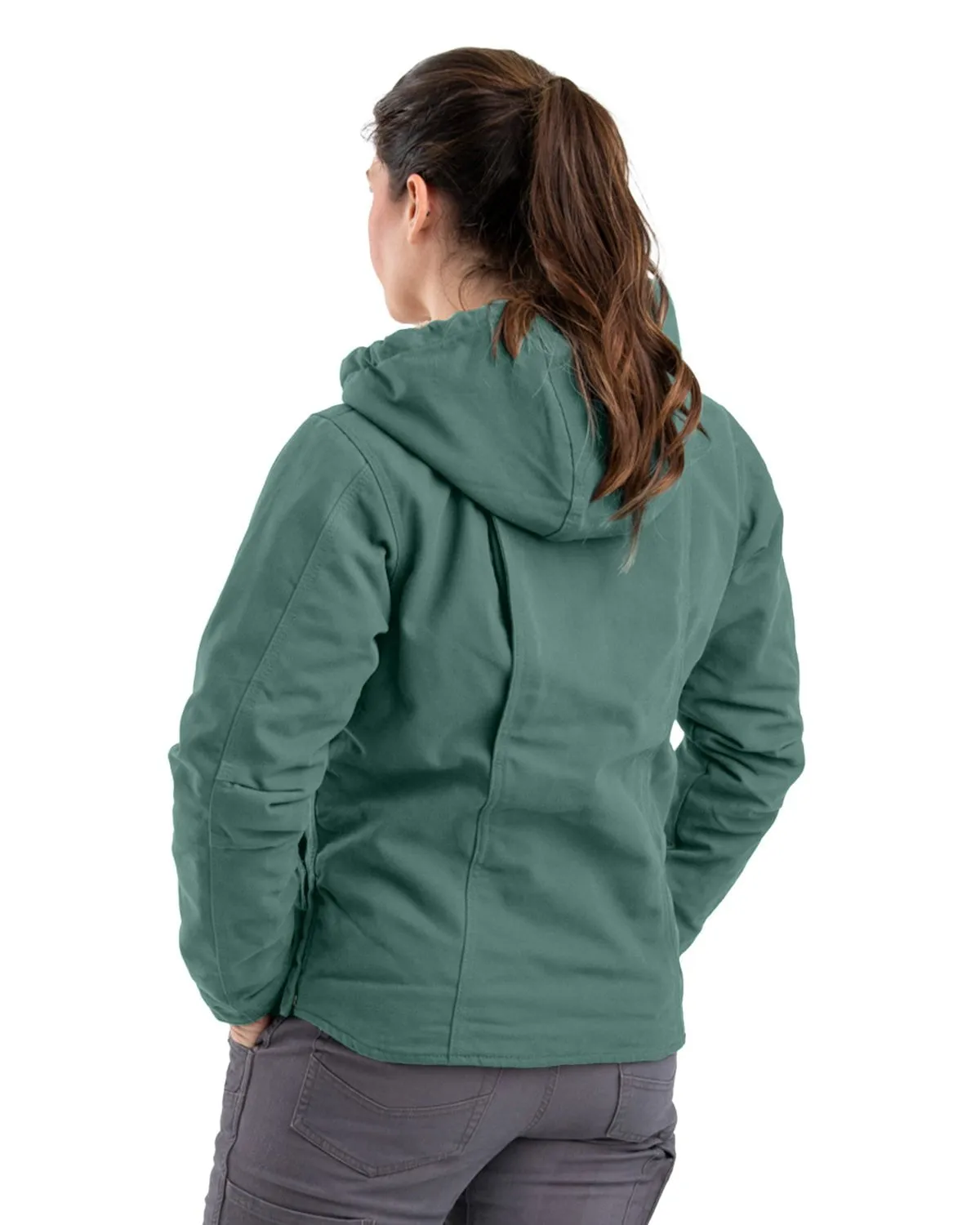 Berne Womens Sherpa-Lined Softstone Duck Eucalyptus 100% Cotton Hoodie Common Wear Outdoor Enthusiast Sunny Vibes Teen Outfit