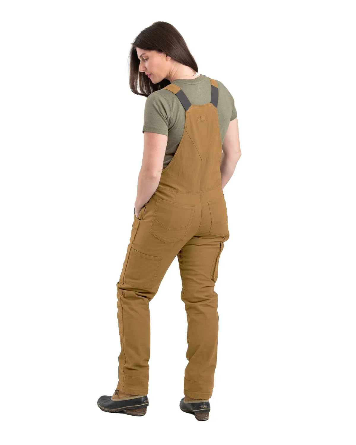 Berne Womens Unlined Stretch Brown Duck Cotton Blend Bib Overall Home Comfort Teen Outfit