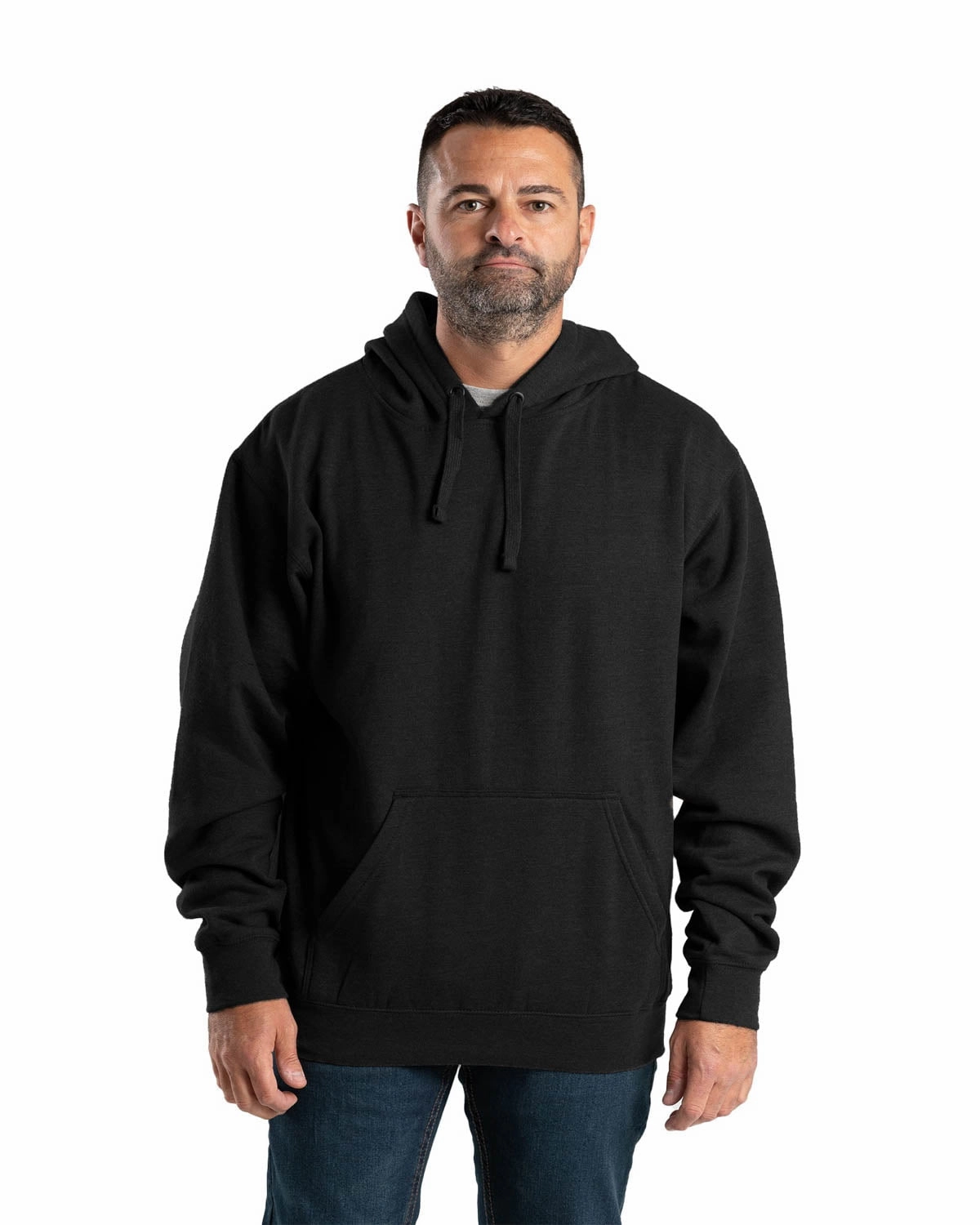 Subtle Details Mature appeal Berne Mens Black Cotton Blend Pullover Hooded Sweatshirt
