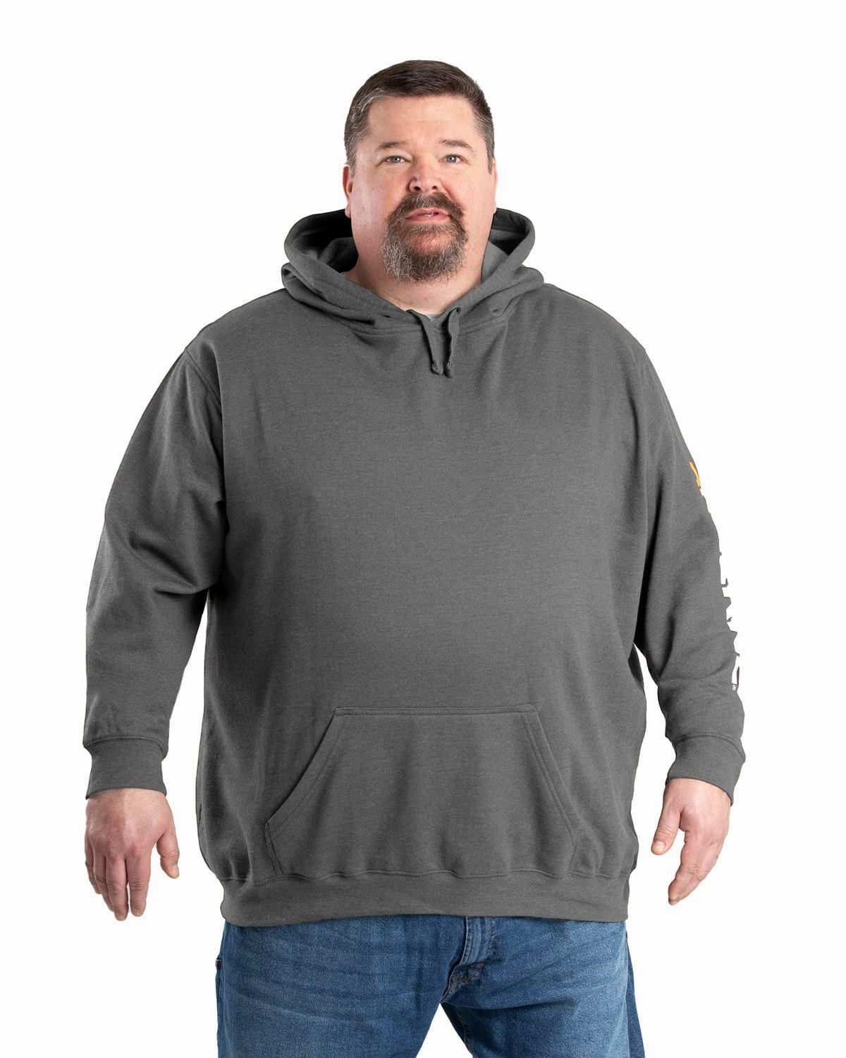 Classic Comfort Berne Mens Graphite Cotton Blend Pullover Hooded Sweatshirt