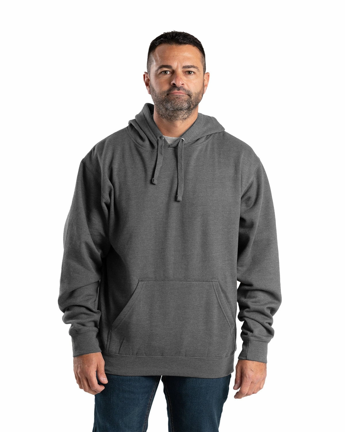 Berne Mens Graphite Cotton Blend Pullover Hooded Sweatshirt Trendy Vibes
