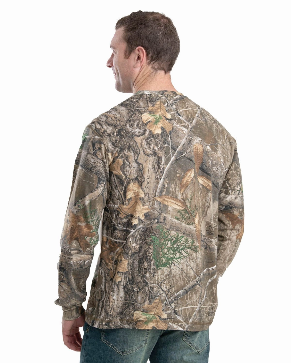 Unique Design Sophisticated Style Berne Mens Realtree Edge Cotton Blend Lightweight Performance Tee L/S