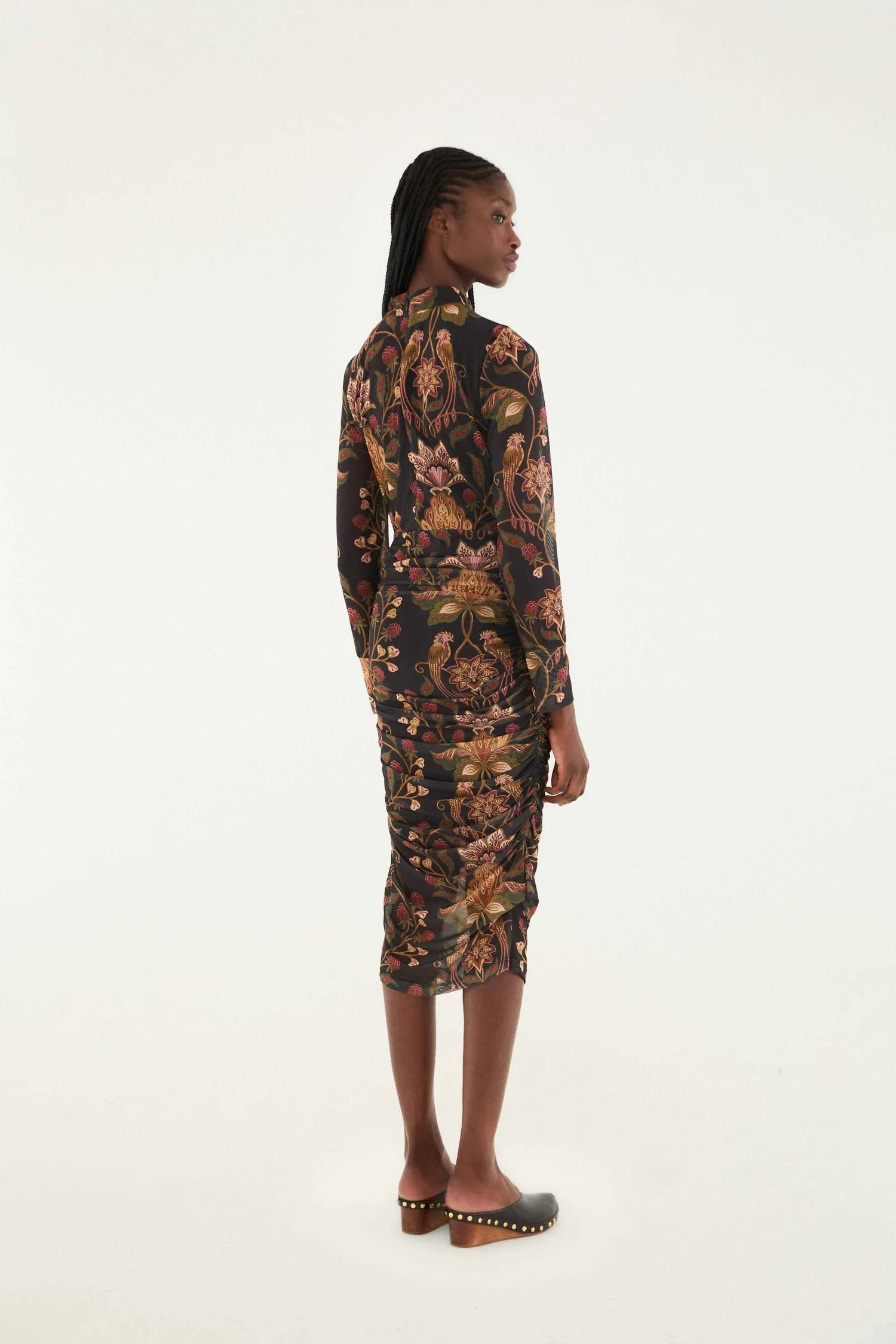 Cozy Wear Berry Garden Tulle Midi Dress in Black