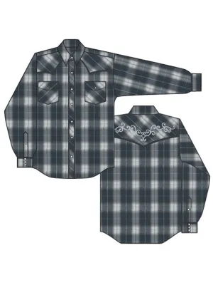 Best Deal Roper Womens 1509 Large Scale Plaid Navy/Grey Cotton Blend L/S Shirt Roper Womens 1509 Large Scale Plaid Navy/Grey Cotton Blend L/S Shirt bohemian flair