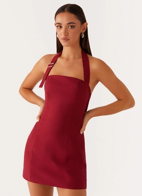 Bianca Halter Dress - Red Durable clothing Sporty Look Bianca Halter Dress - Red