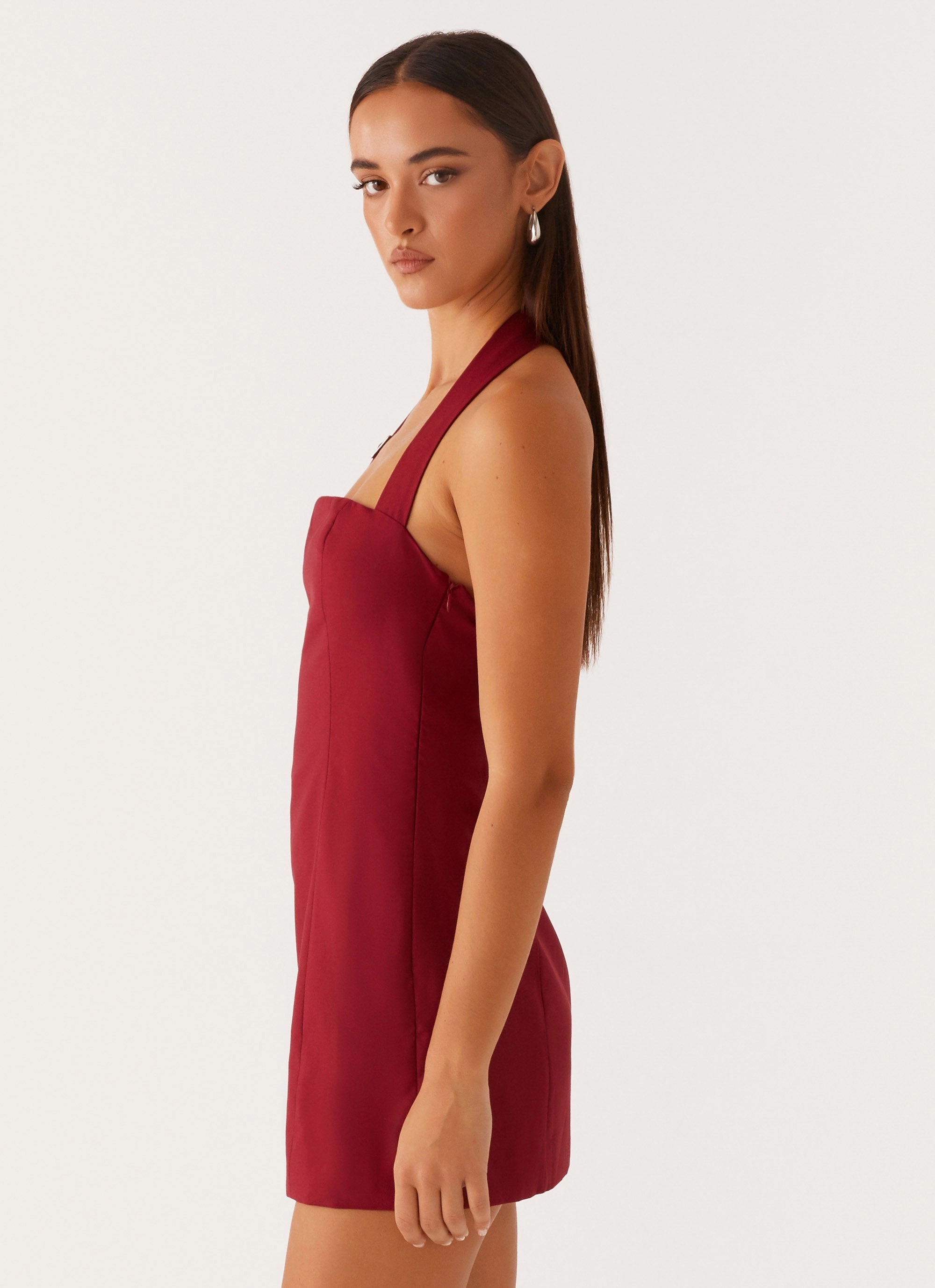 Bianca Halter Dress - Red Dinner Outfit