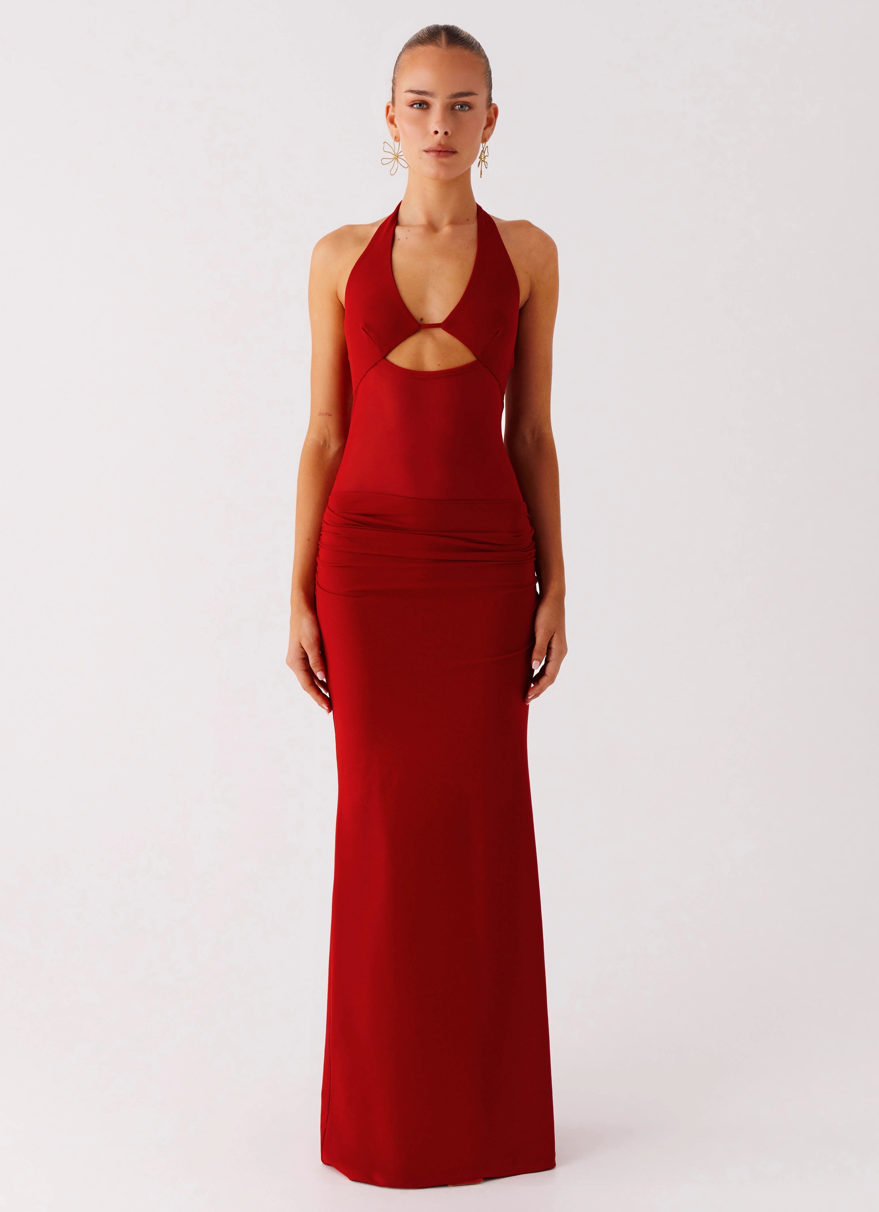 Billen Halter Maxi Dress - Red Chill Detail