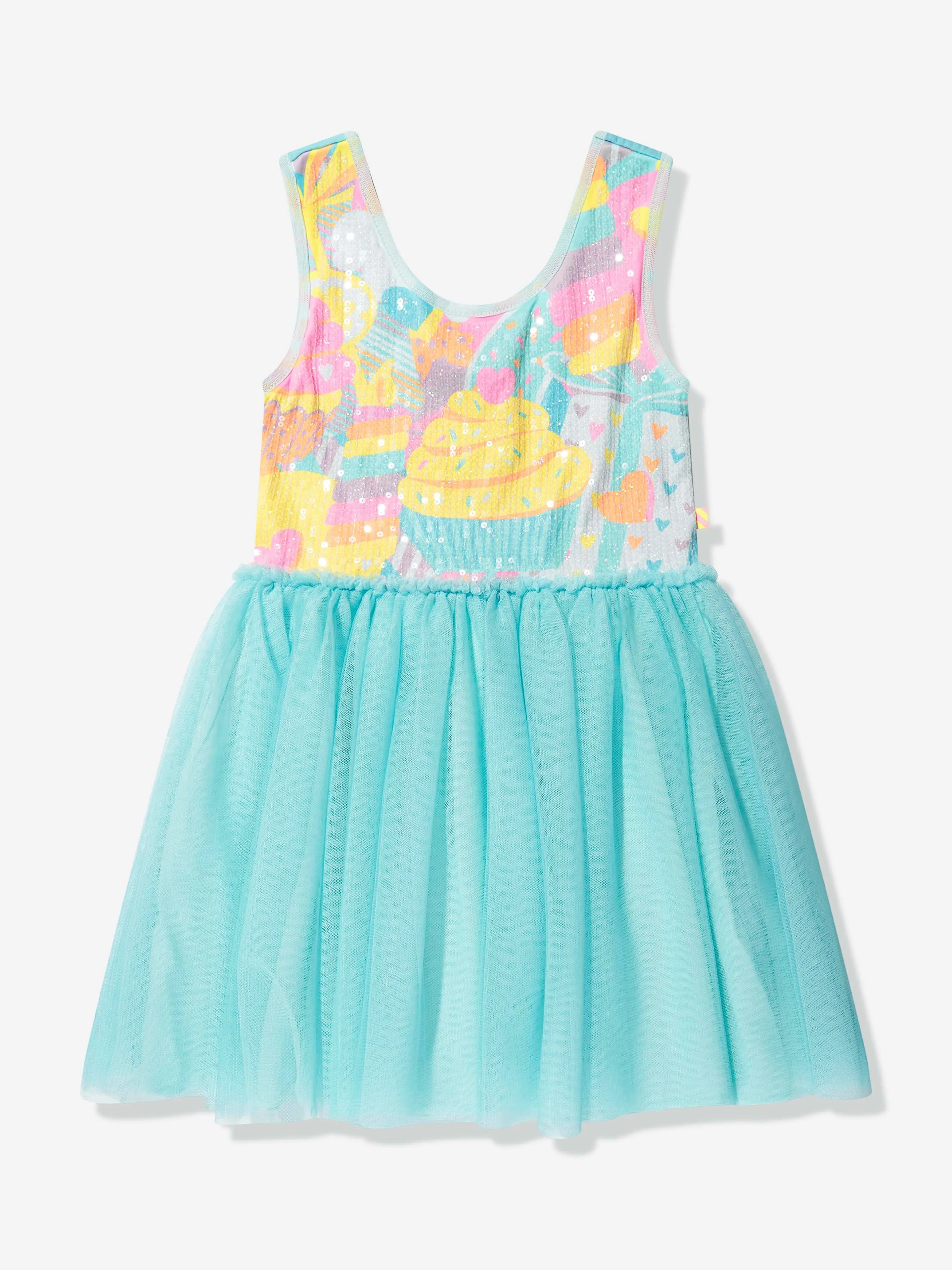 Billieblush Girls Dress With Glitter Crown in Blue