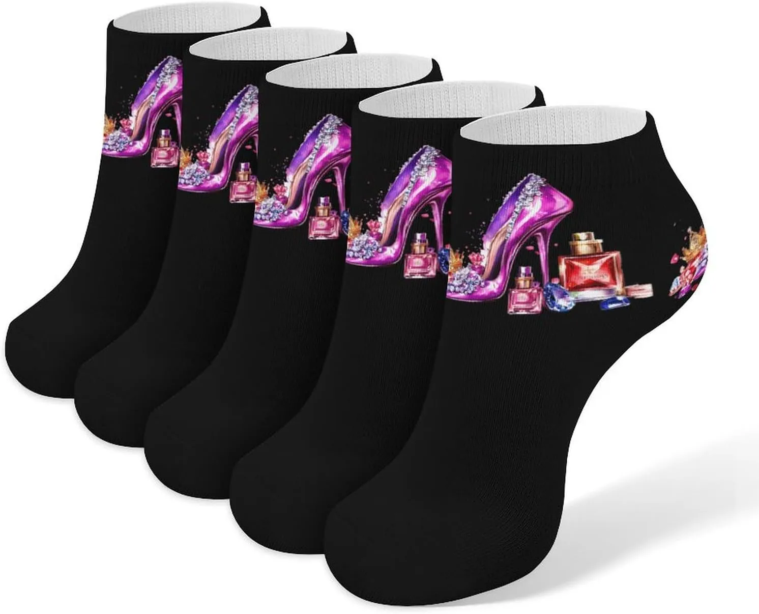 Birthday And Queen 5 Pairs Unisex Activewear Ankle Socks Lightweight Low Cut And No Show Socks