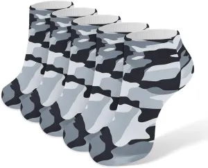 Black Camouflage 5 Pairs Unisex Activewear Ankle Socks Lightweight Low Cut And No Show Socks