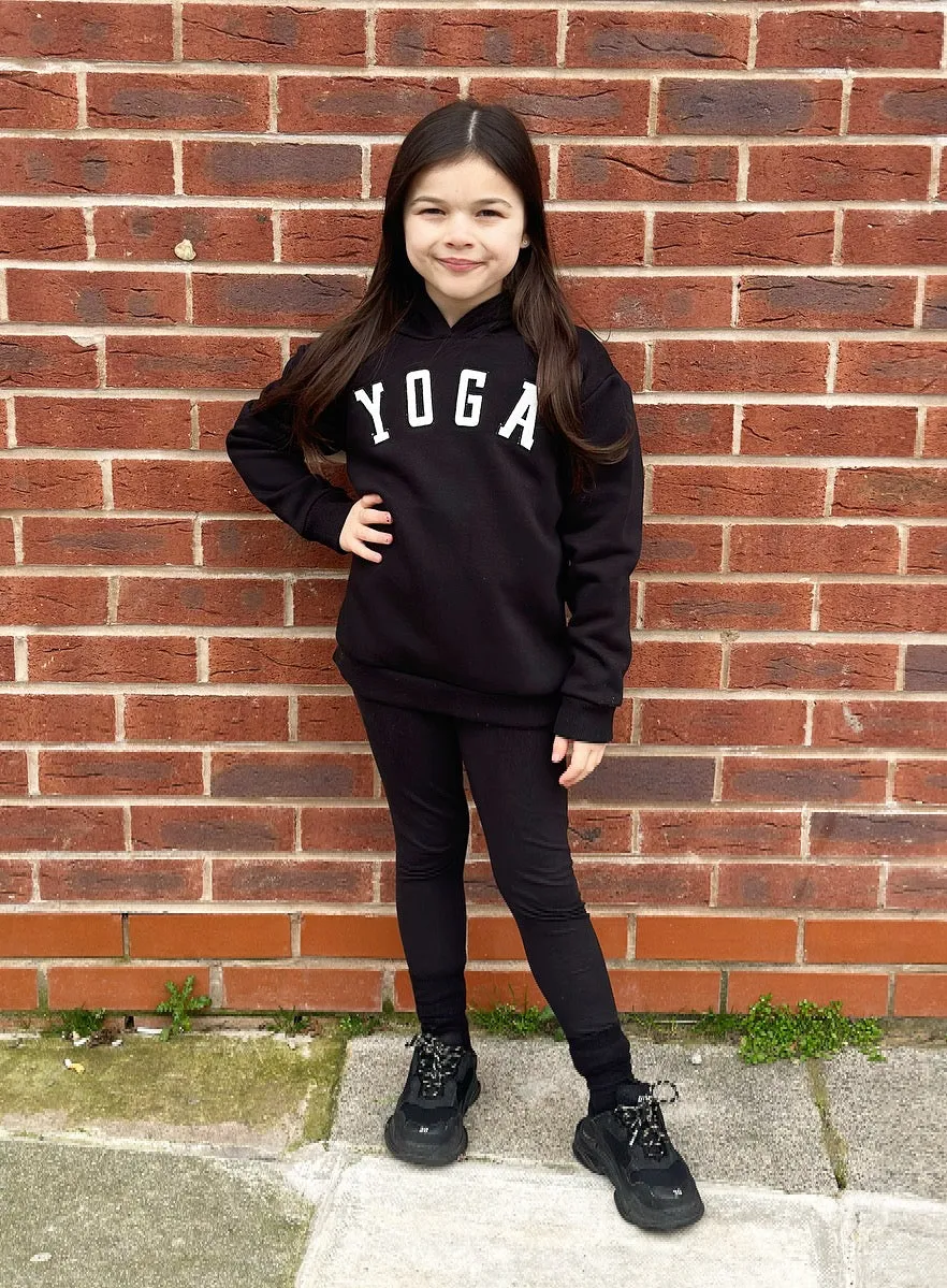 Black Yoga Hoodie & Leggings Set
