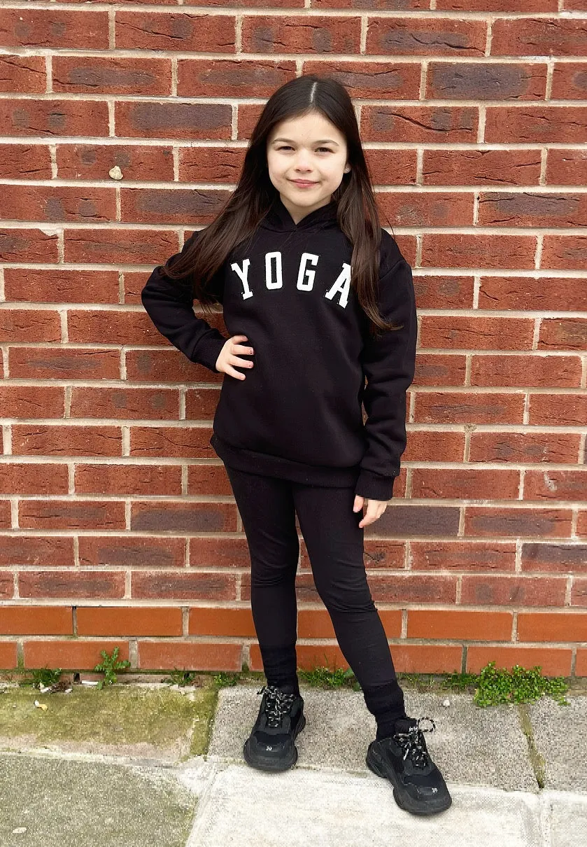 Black Yoga Hoodie & Leggings Set