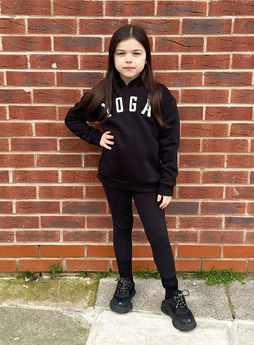 Black Yoga Hoodie & Leggings Set