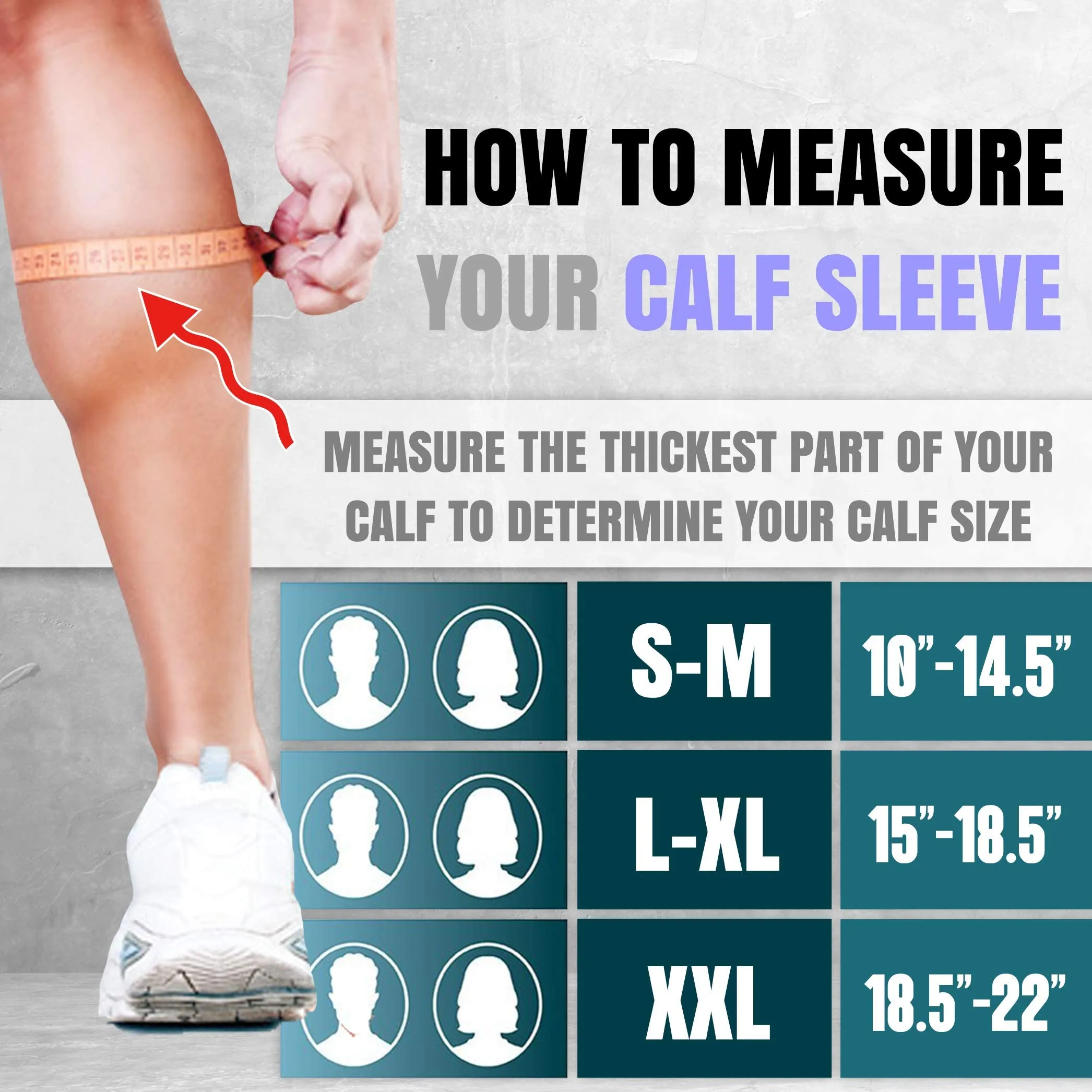 BLITZU 3 Pairs Calf Compression Sleeves for Women and Men Size L-XL, One Grey, One Black, One Blue Calf Sleeve, Leg Compression Sleeve for Calf Pain and Shin Splints. Footless Compression Socks.