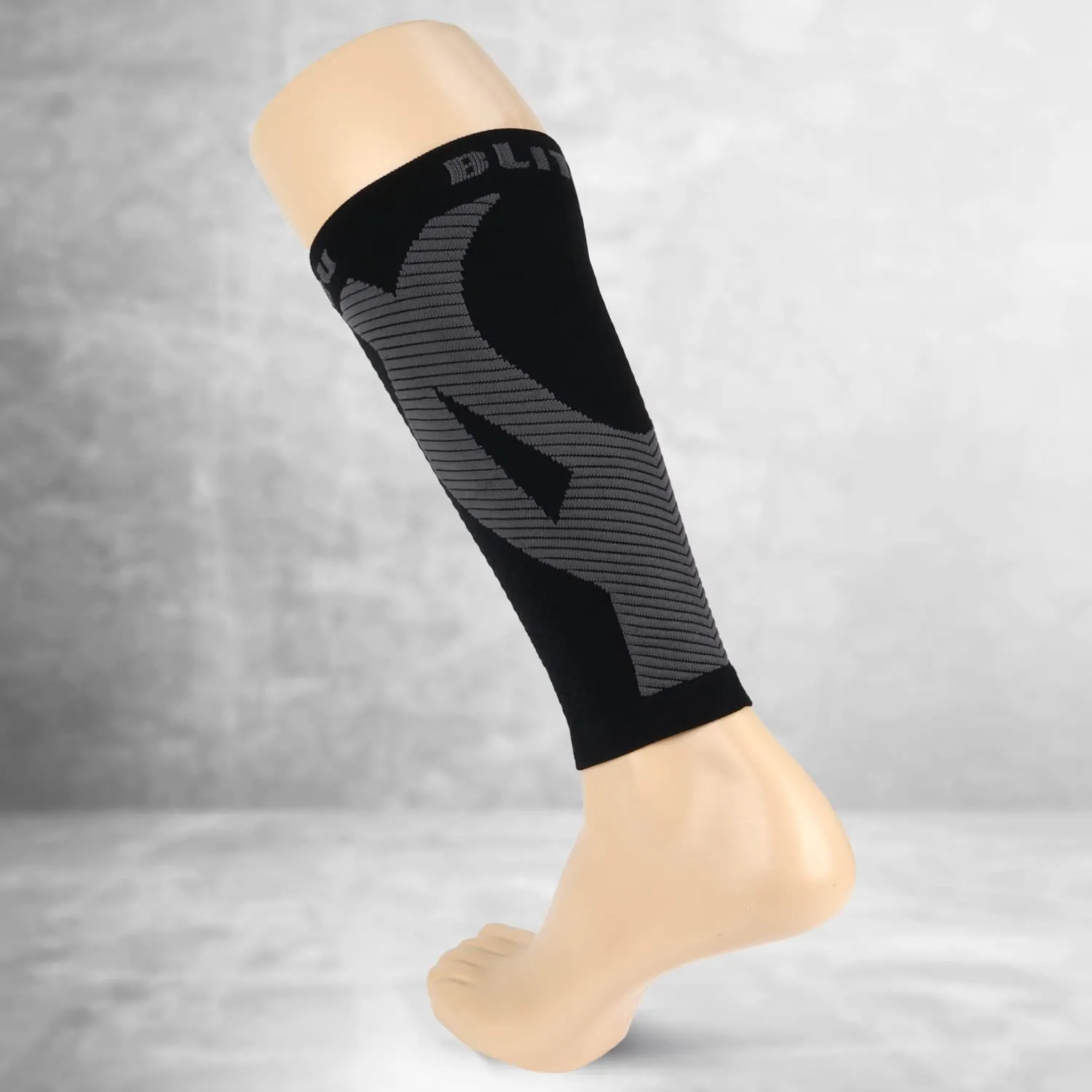 BLITZU Calf Compression Sleeve for Men & Women Footless Compression Socks Support Runners Leg Sleeve Shin Splints Pain Relief Black Small/Medium