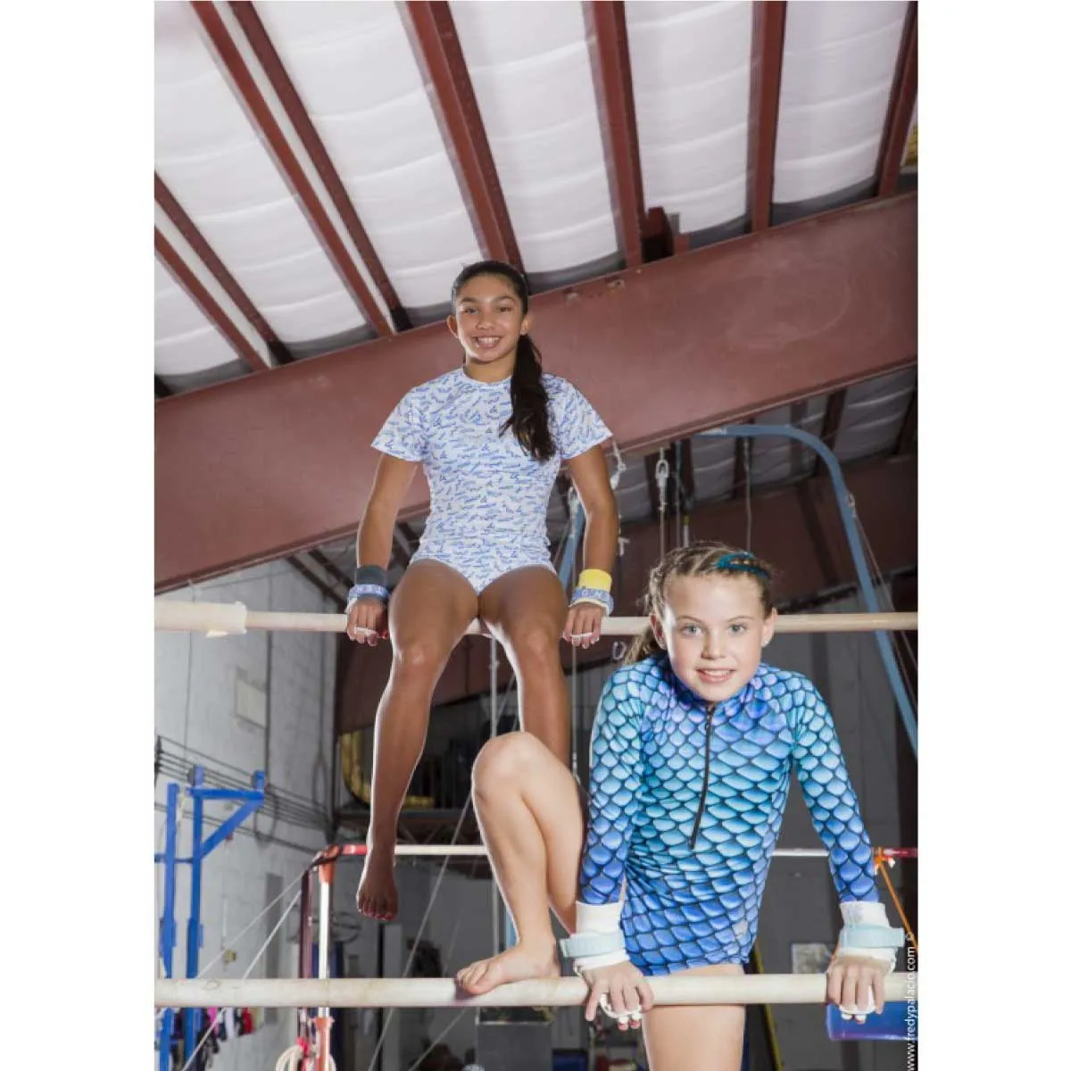 BLUE FLAKES LONG SLEEVE SWIMSUIT