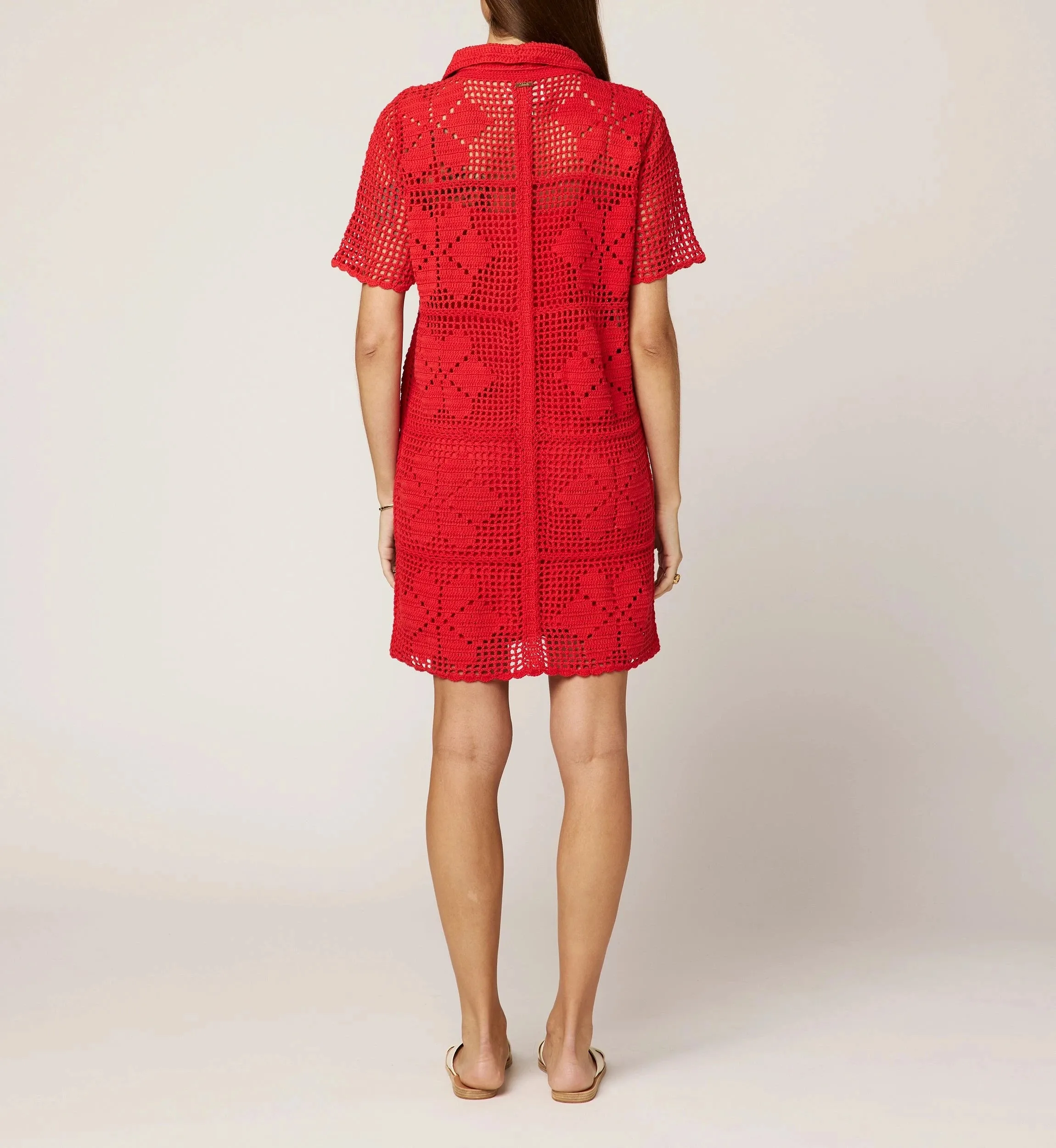 City Bright Sculpted Fit Ileanna Crochet Mini Dress | Poppy Red