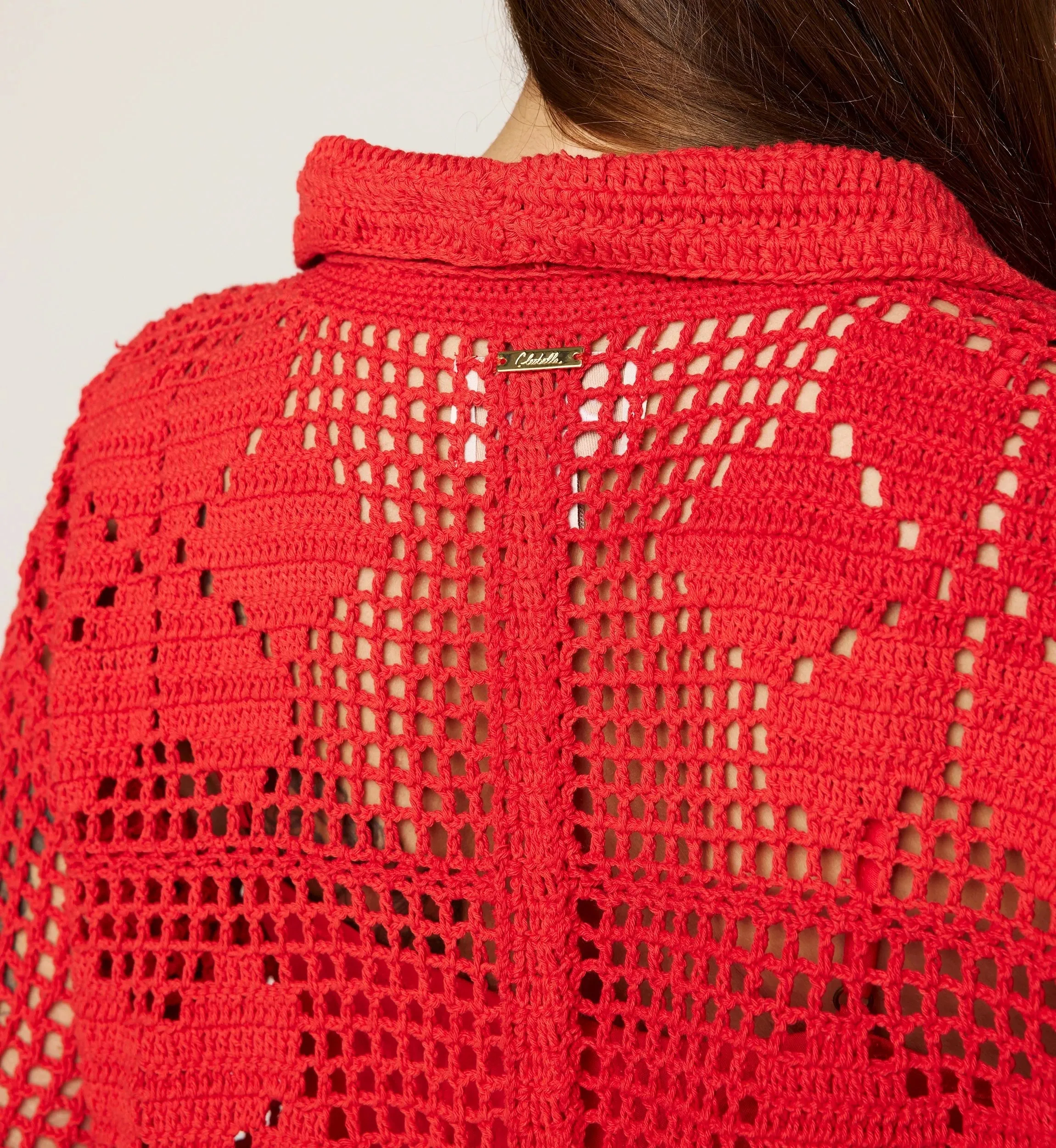 Comfy and Cozy Maximalist-Trend Ileanna Crochet Mini Dress | Poppy Red