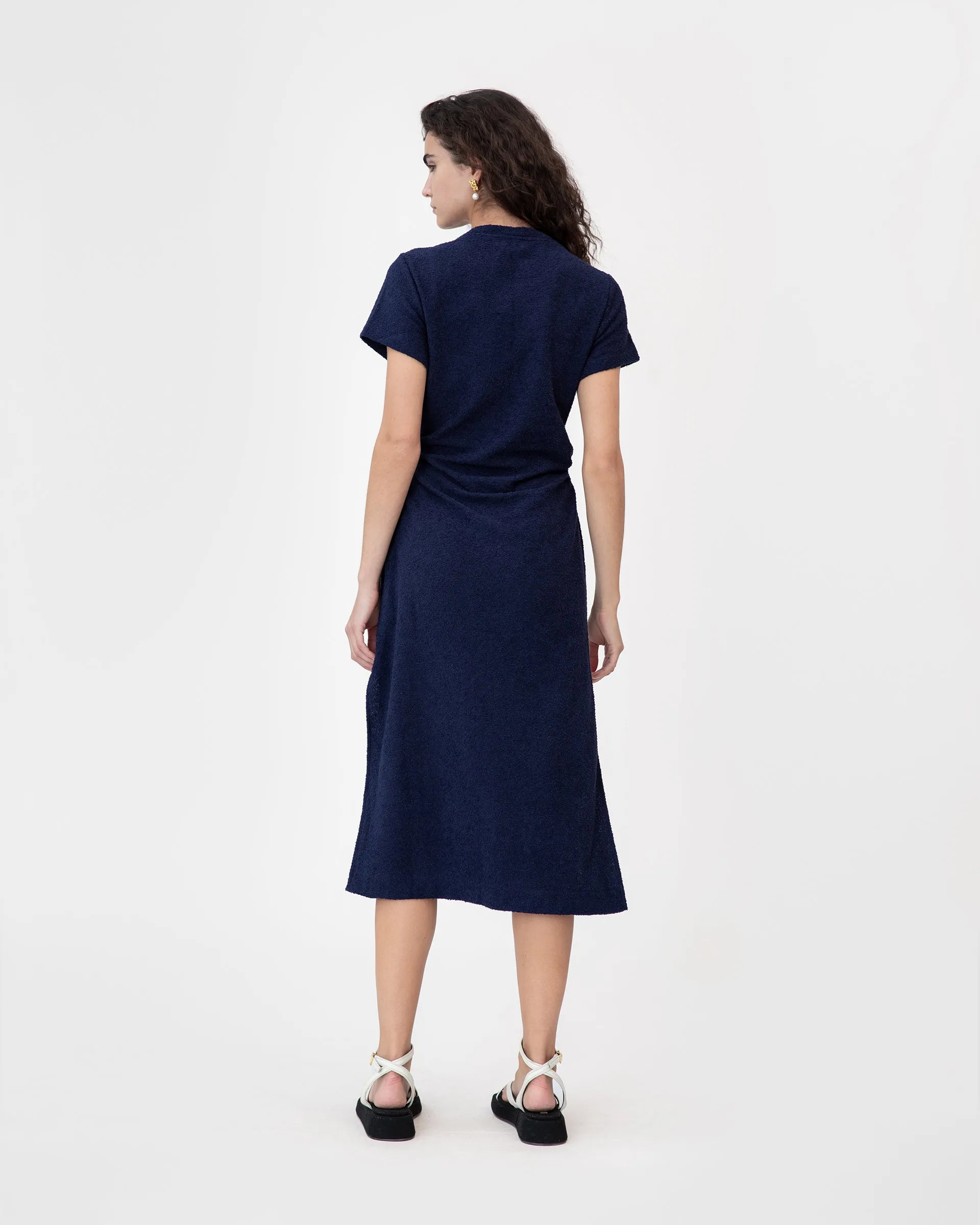 Short Sleeve Aurora Dress Minimalist Layering Striped-Pattern