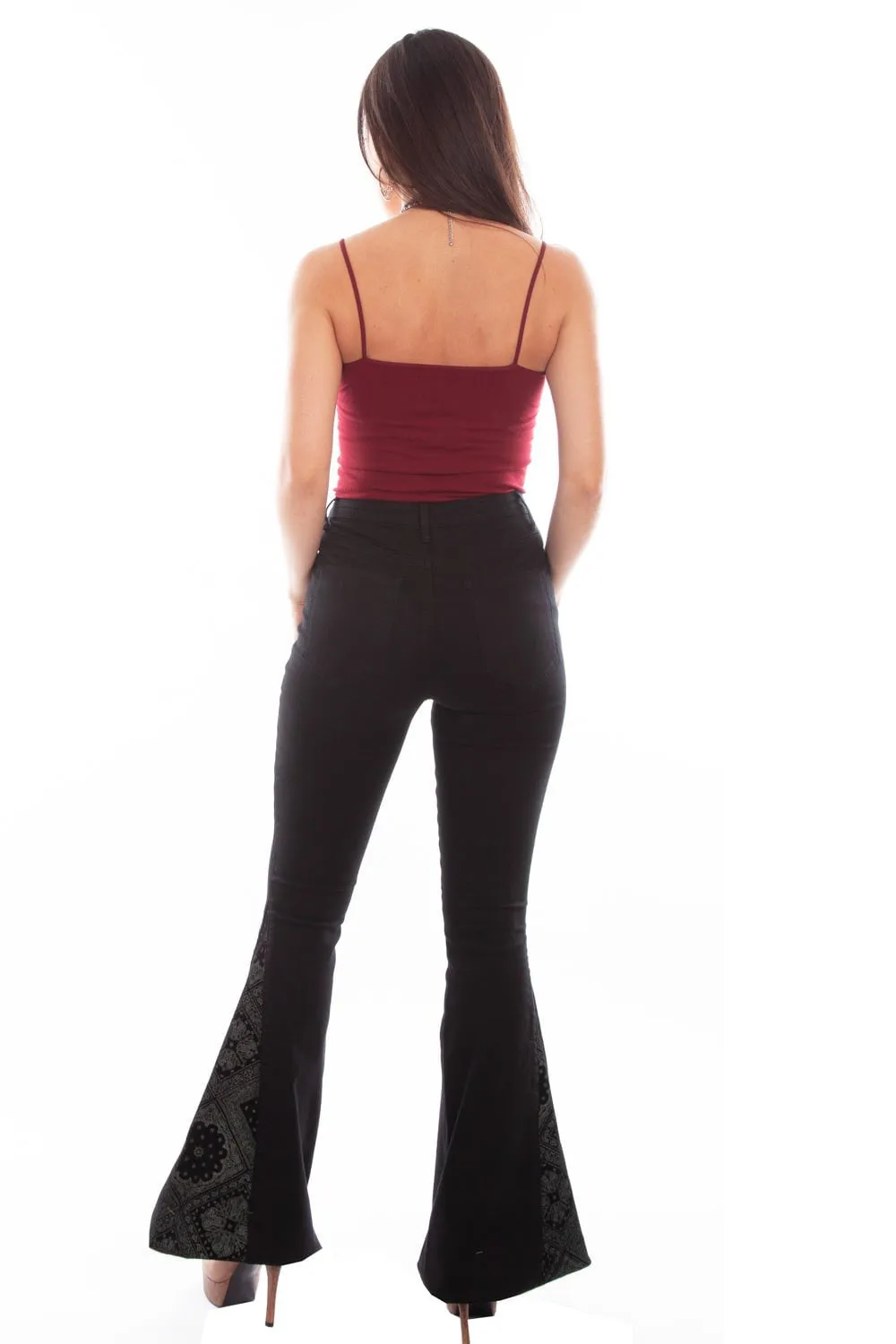 Clean Outfit Morning Ready Scully Womens Bell Bottom Black Cotton Blend Jeans