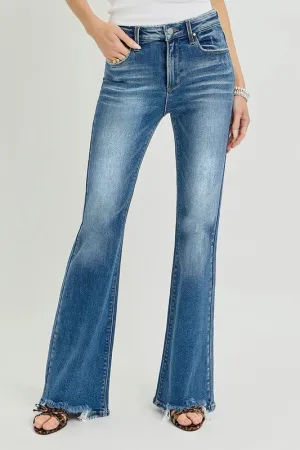 Bold Detail Jennie Tummy Control High Rise Flare Step Hem Jeans Chic Design Jennie Tummy Control High Rise Flare Step Hem Jeans