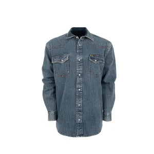 Bold Prints STS Ranchwear Mens Duke Denim 100% Cotton L/S Shirt STS Ranchwear Mens Duke Denim 100% Cotton L/S Shirt Soft Stretch Collar