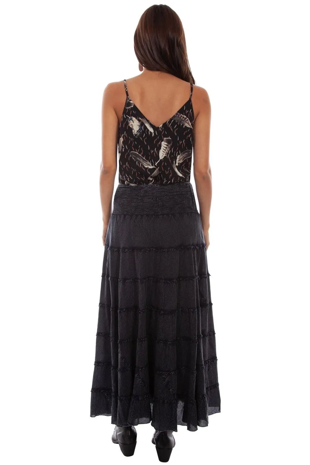 Scully Womens Black 100% Cotton Multi-Panel Skirt Always Fits