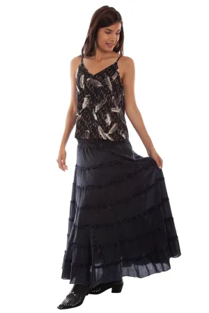 Bold Shape Scully Womens Black 100% Cotton Multi-Panel Skirt Scully Womens Black 100% Cotton Multi-Panel Skirt Reliable Fit Daily Driven