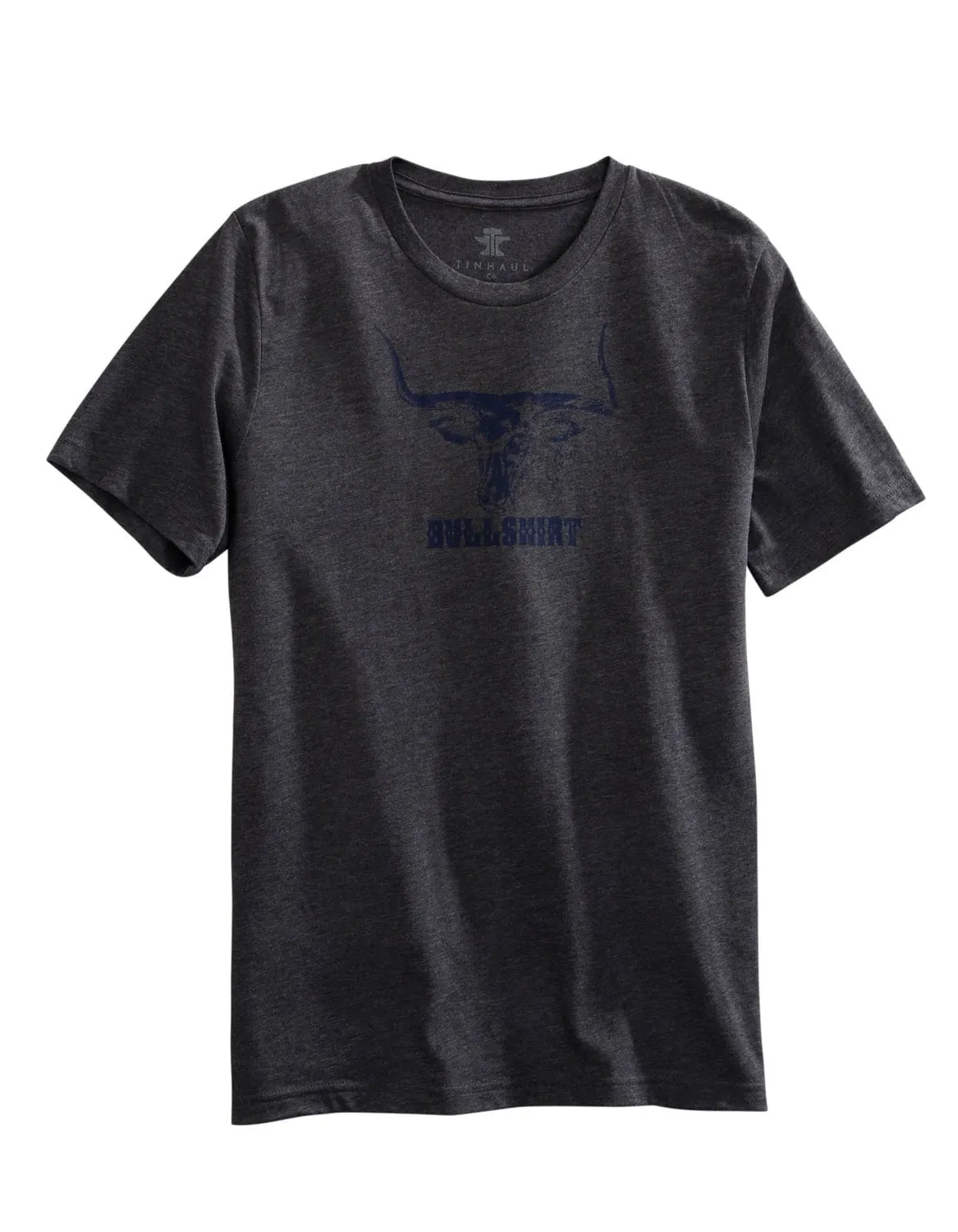 Tin Haul Mens Charcoal Cotton Blend Bull S/S T-Shirt Chic Wardrobe