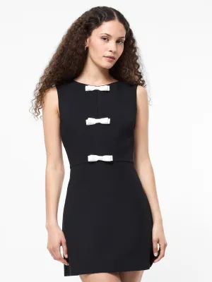 Bold Style AZRA TWILL BOW MINI DRESS Quick Layer All-Occasion Look AZRA TWILL BOW MINI DRESS