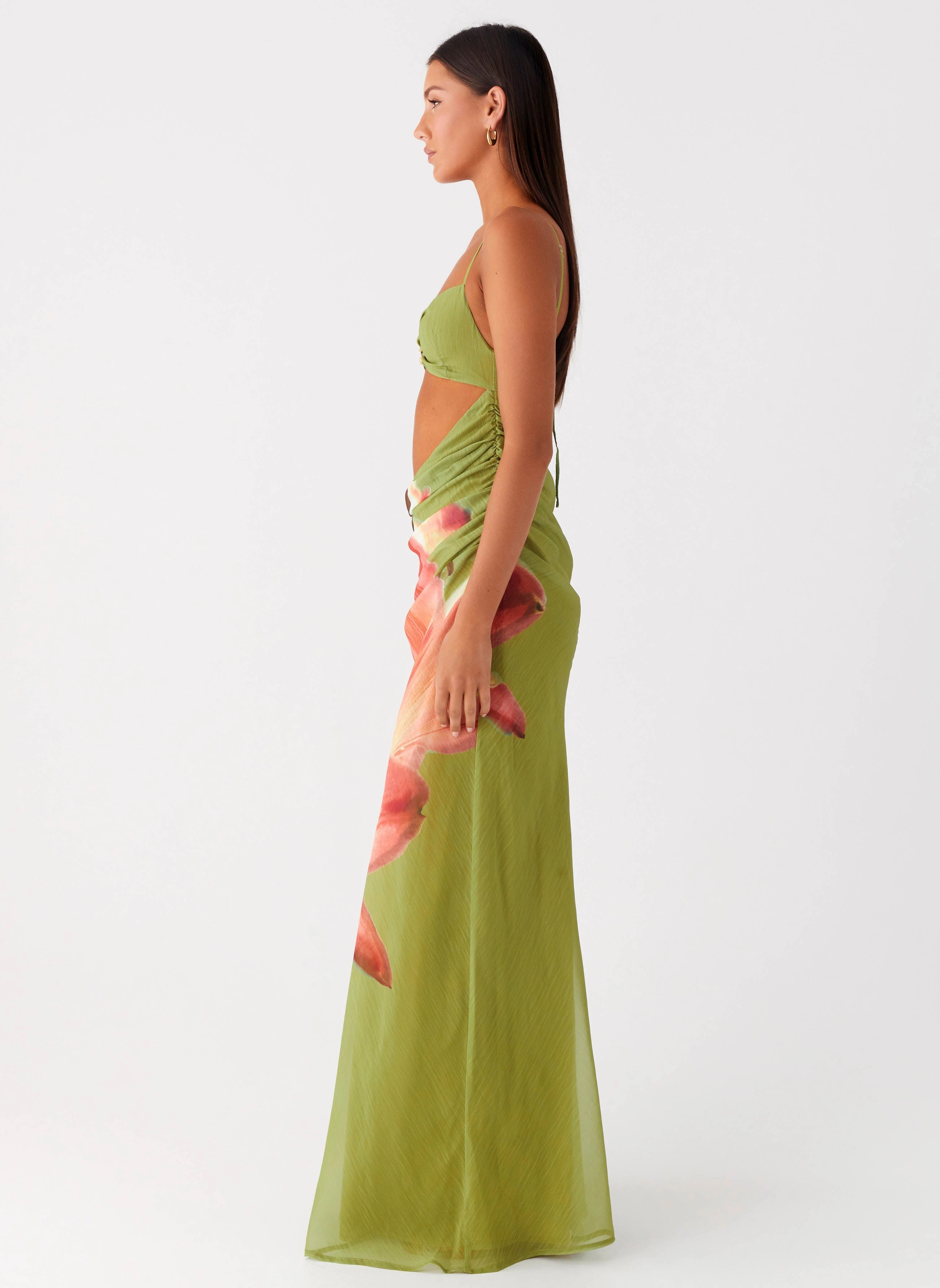 Shine Moment Tropic Rush Cut Out Maxi Dress - Jungle Floral