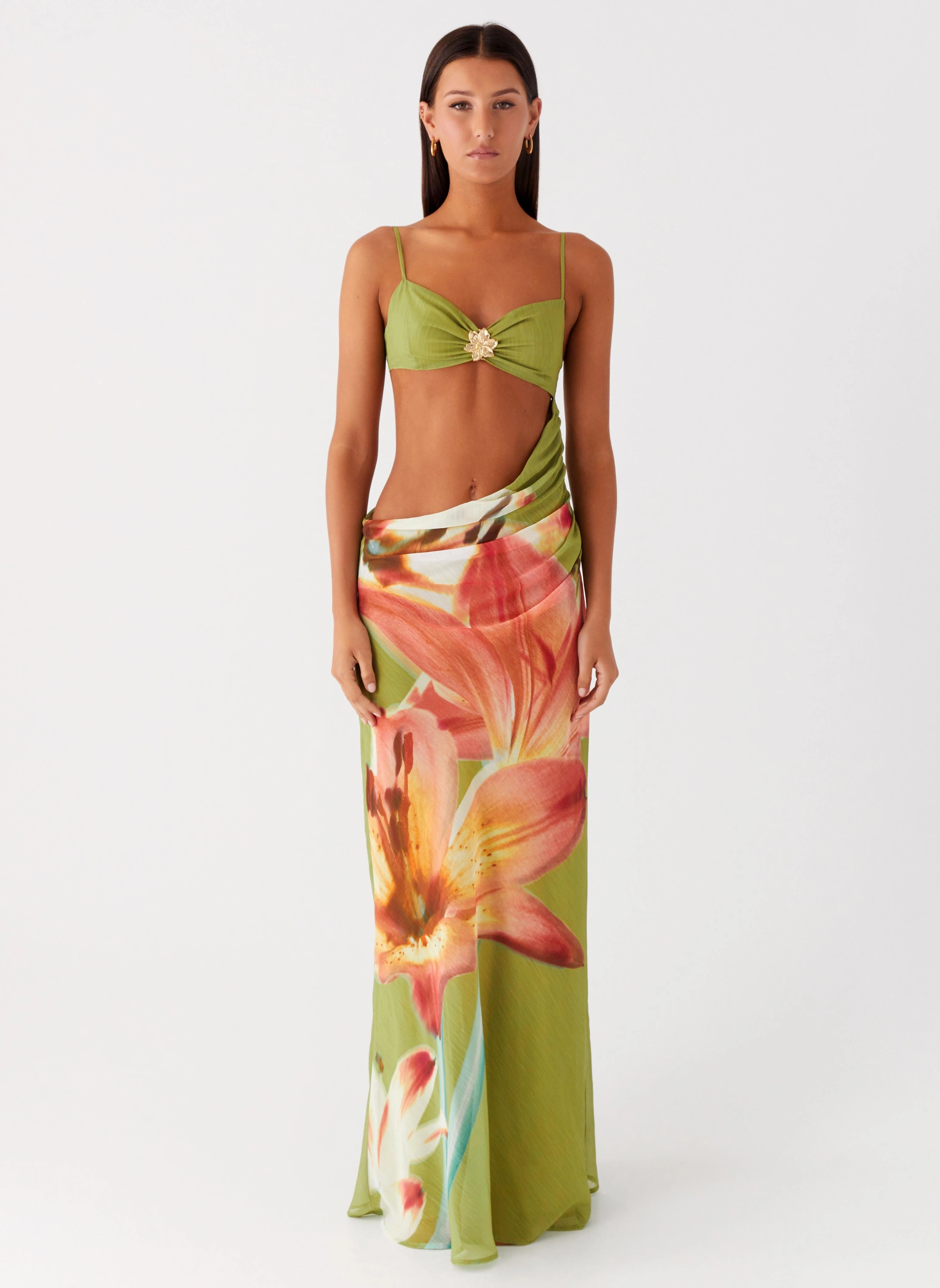 Style Ease Body Confidence Tropic Rush Cut Out Maxi Dress - Jungle Floral