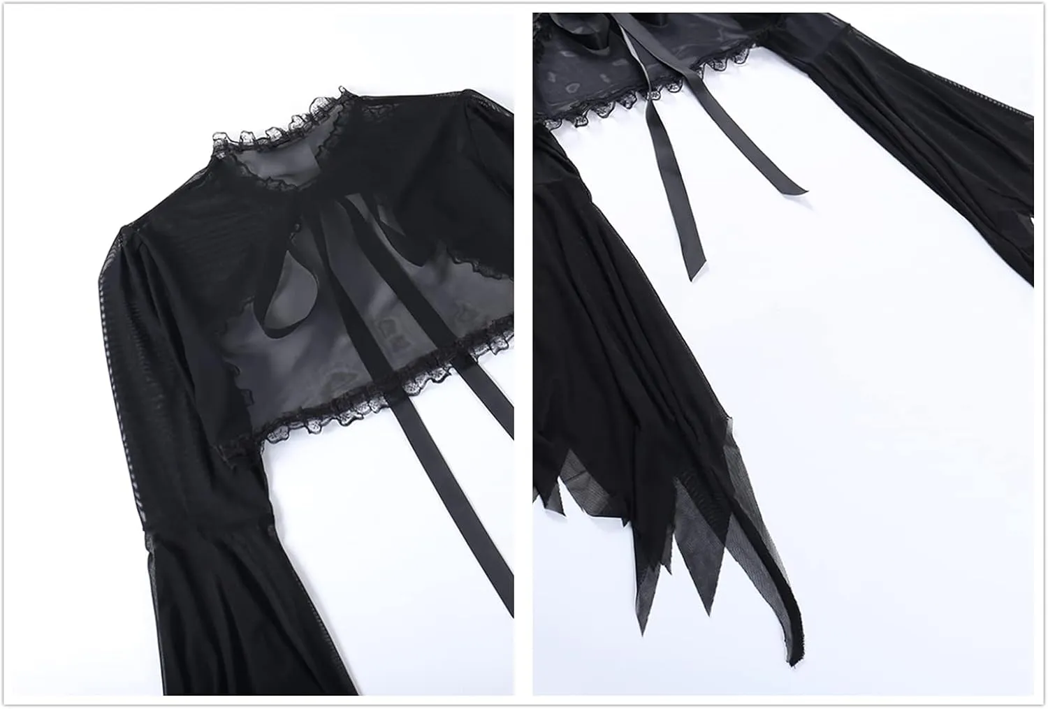 Bolero Shrug Top Trad Goth Black Shawls and Wraps for Evening Dresses Short Cardigan