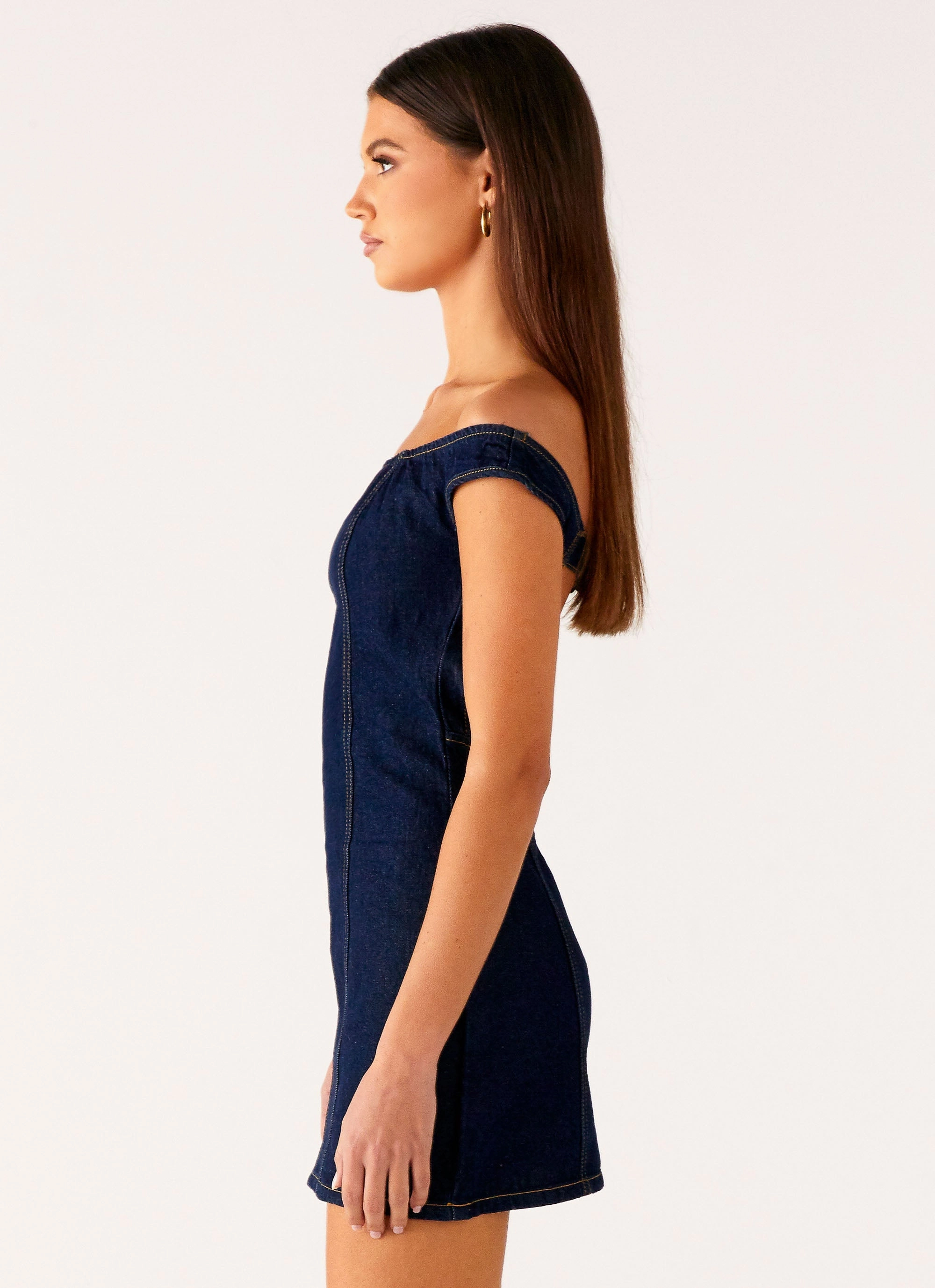 Subtle Edge Bonnie Denim Mini Dress - Indigo