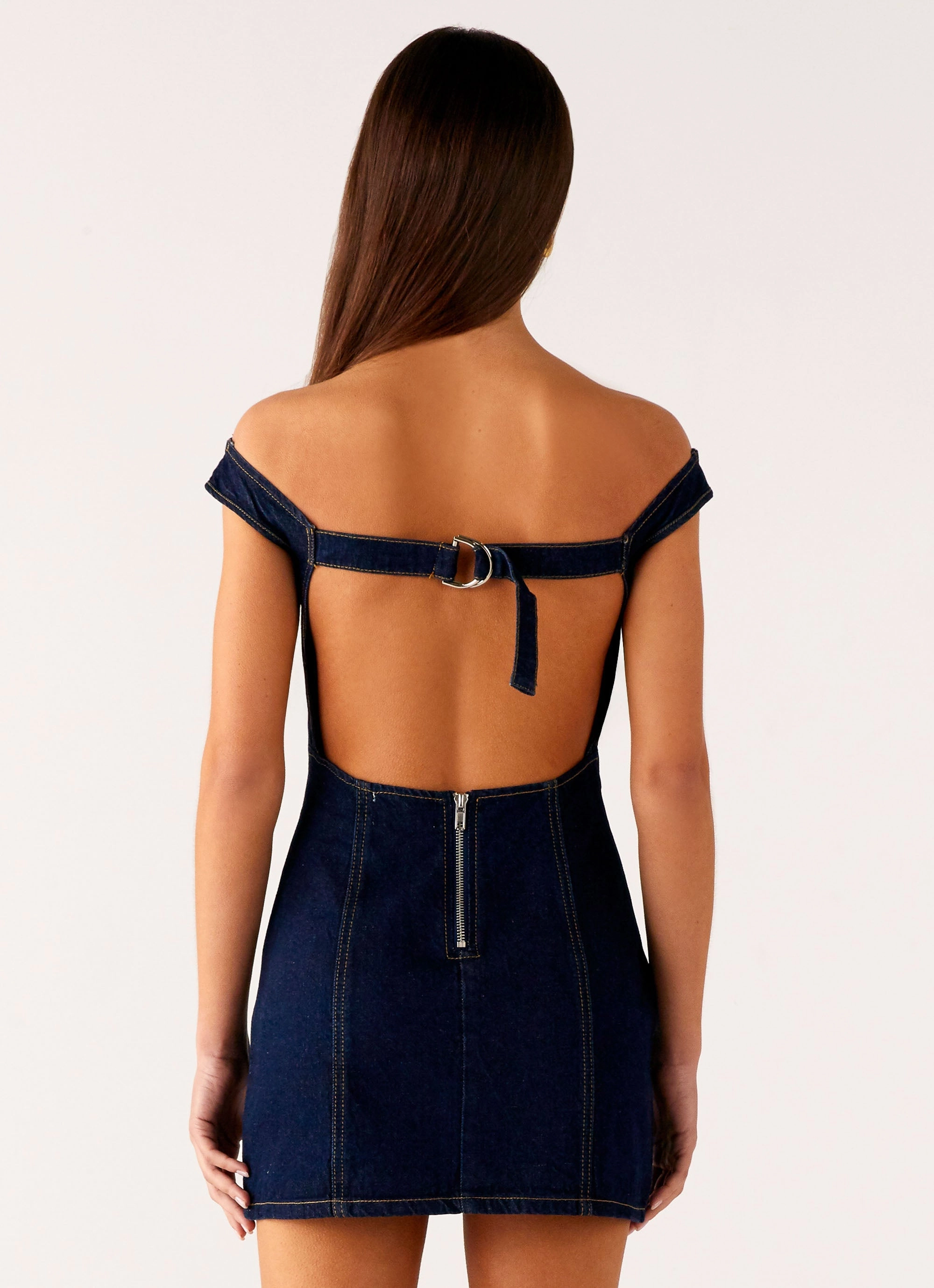 Bonnie Denim Mini Dress - Indigo Soft Comfort Versatile Comfort Wear
