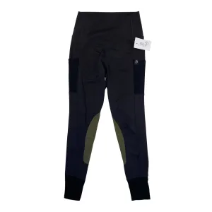 Botori Riding Tights in Black/Olive - Women's Small