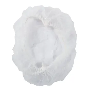 Bouffant Cap 24" White Pleated, Case 100x10