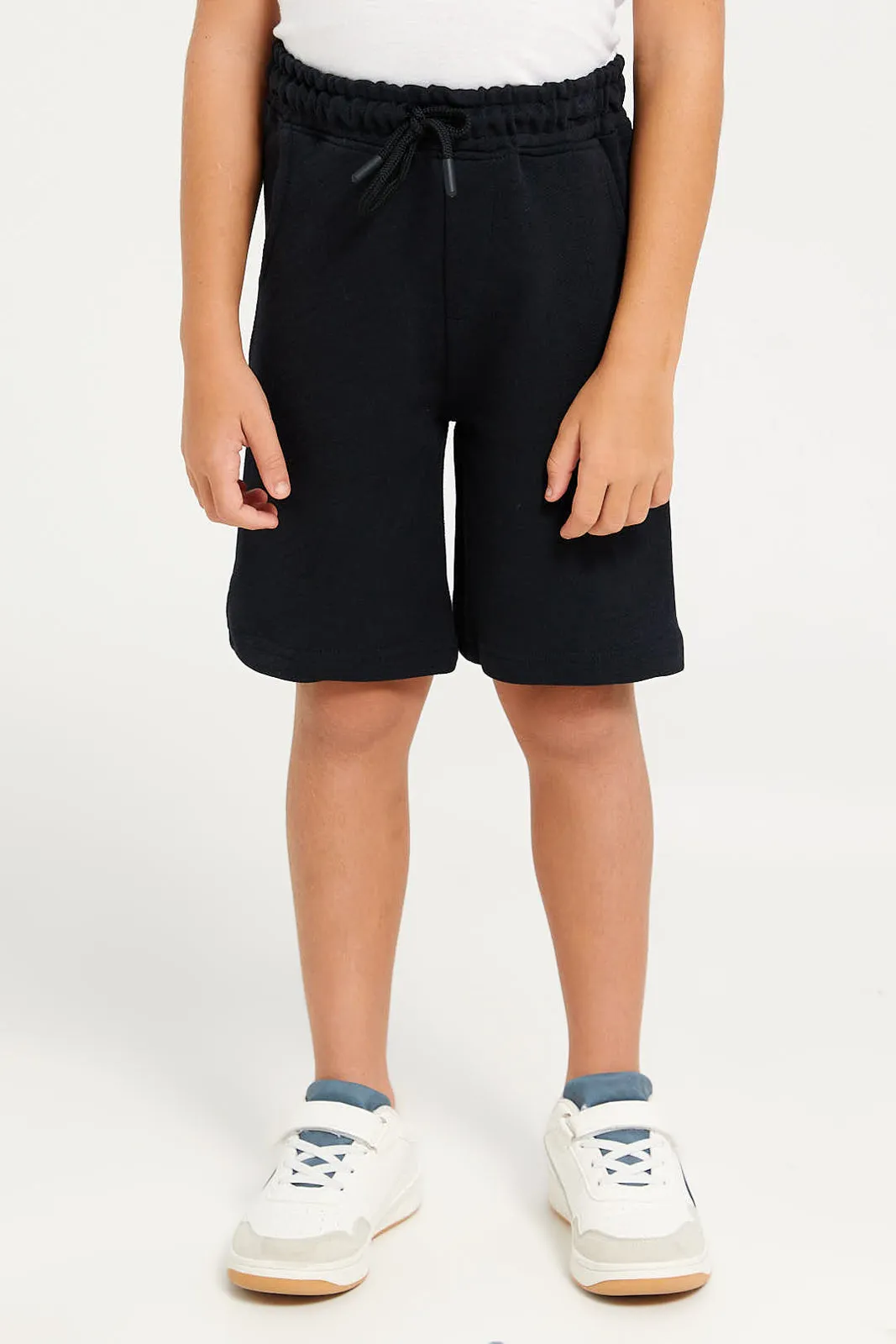 Boys Black Jacquard Casual Set (2 Piece)