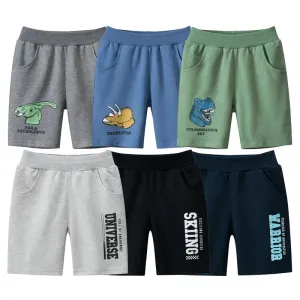 Boys Cartoon Dinosaur Shorts Summer New Children's Letter Print Short Pants for Boy Elastic Waist Beach Shorts Kids Clothes
