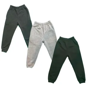 Boys Girls Kids Plain Jogging Sports Tracksuit Bottoms Joggers Fleece PE School