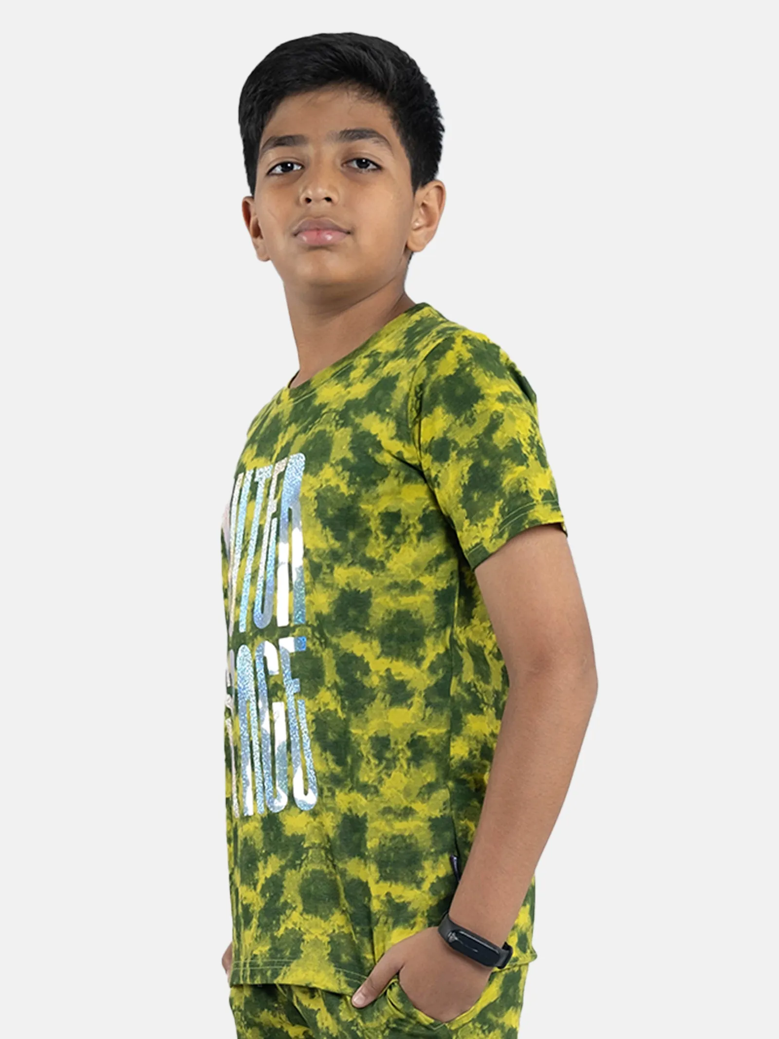 Boys Tie & Dye T-shirt With Chest Print