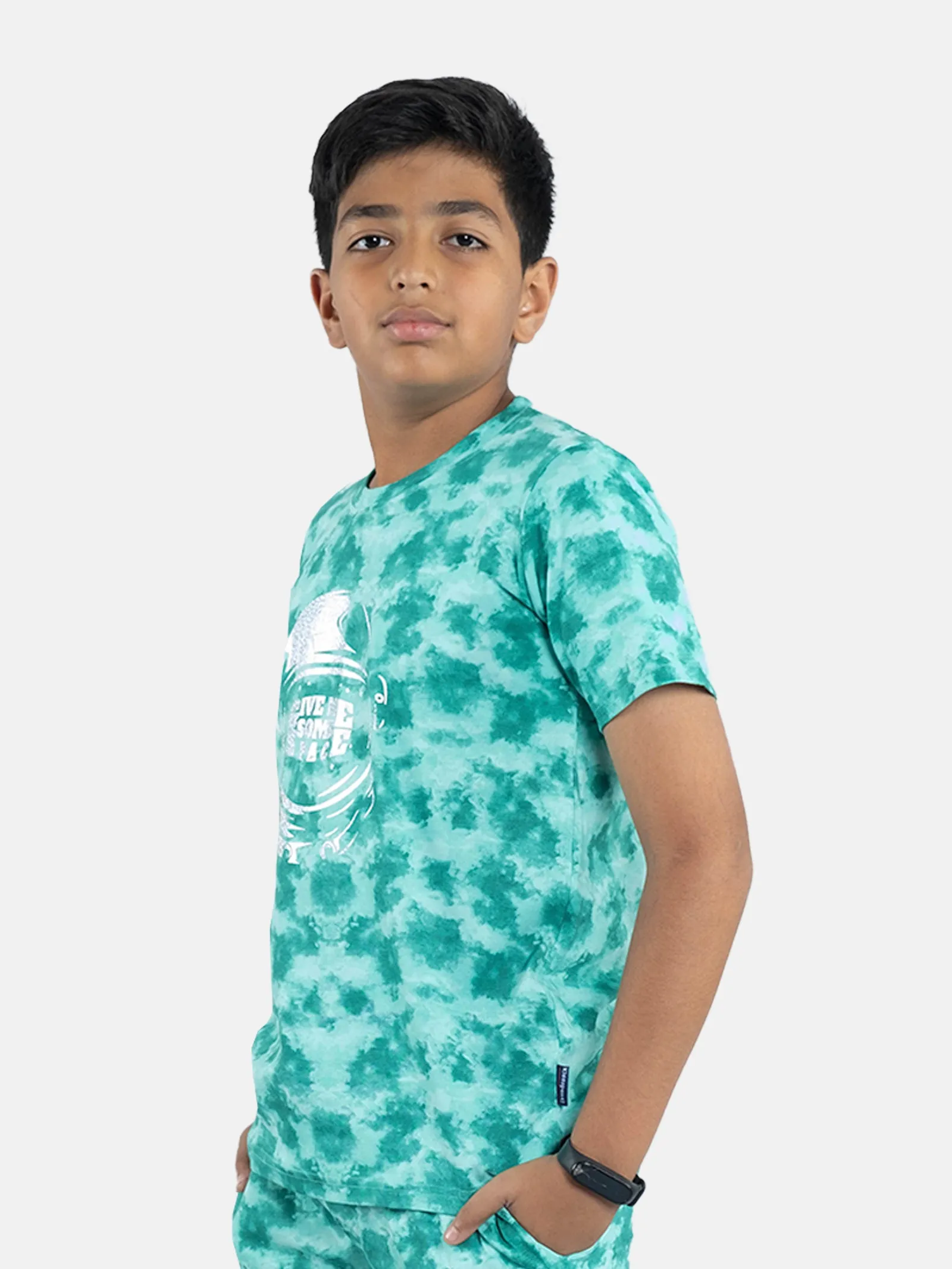 Boys Tie & Dye T-shirt With Chest Print