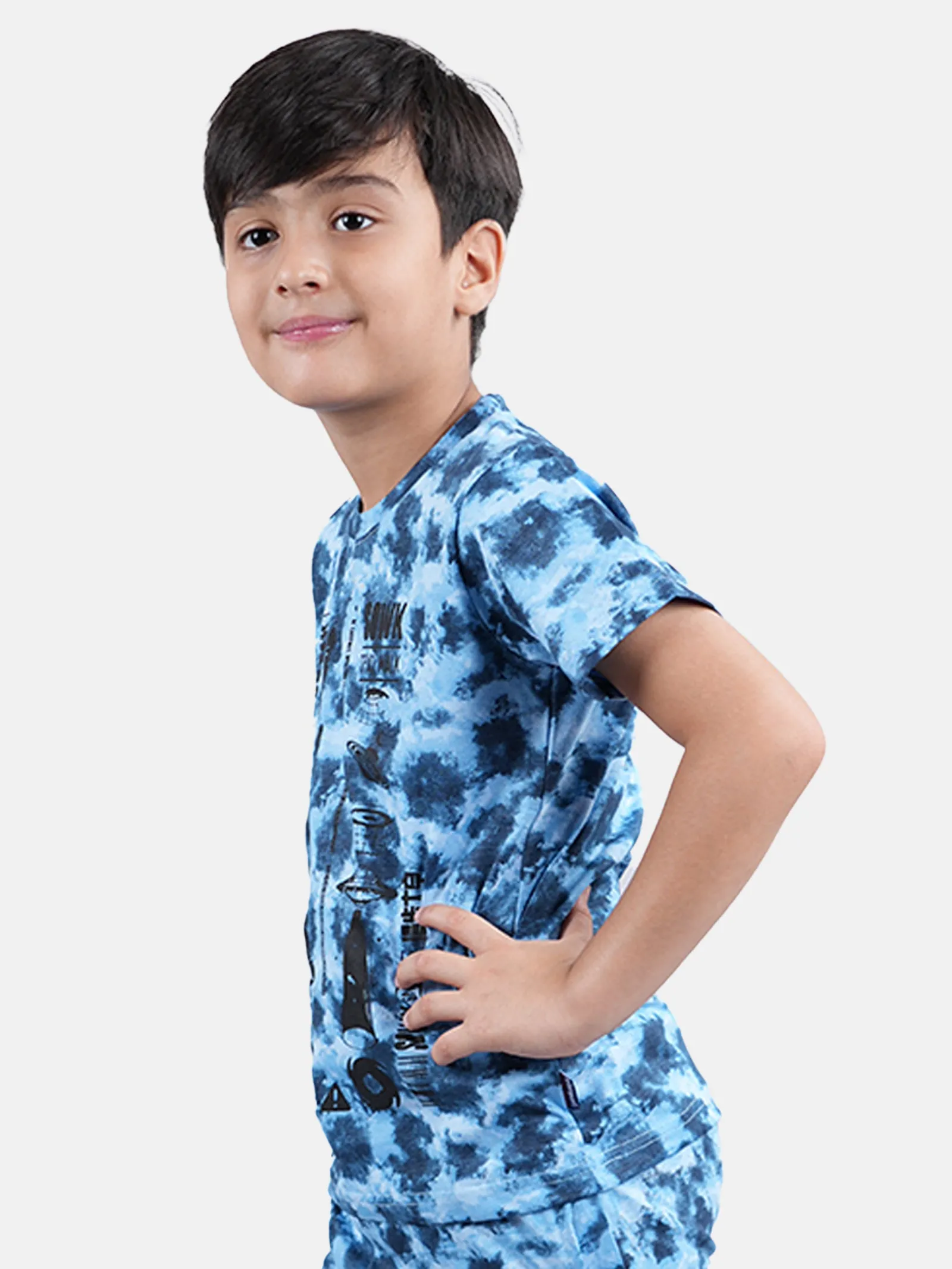 Boys Tie & Dye T-shirt With Chest Print